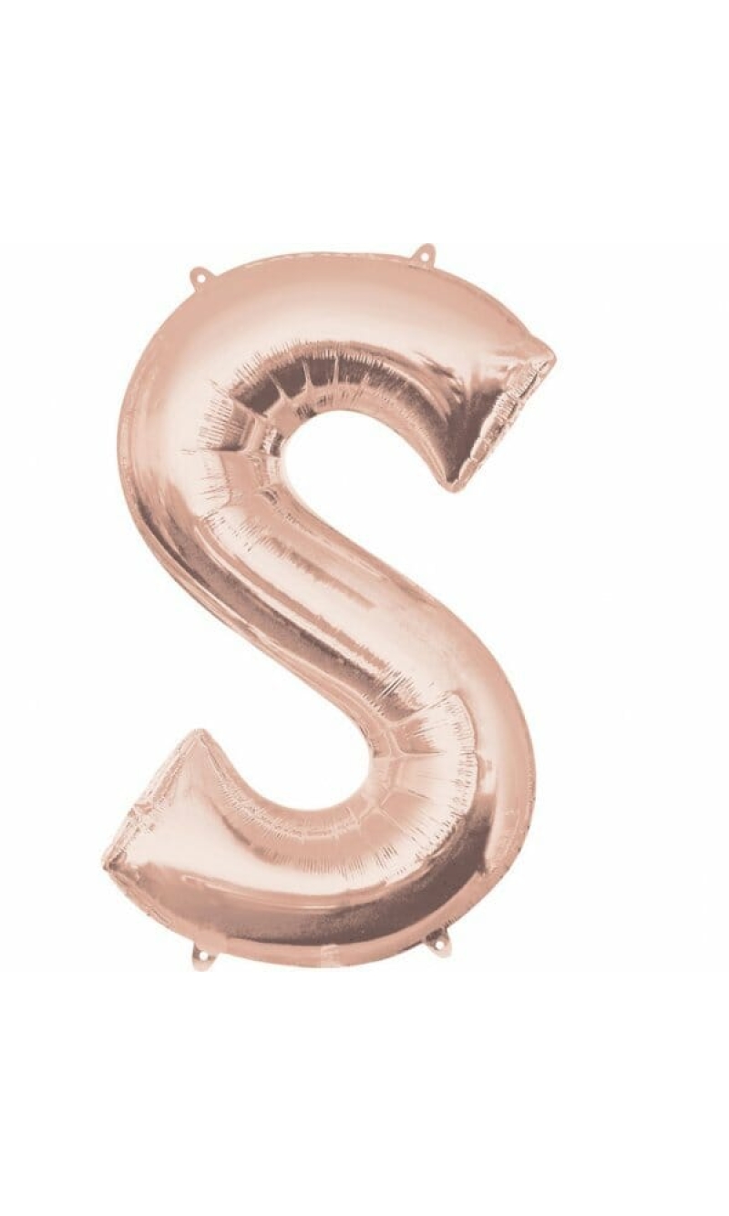 Rose Gold Letter " S " Foil Balloon 34''