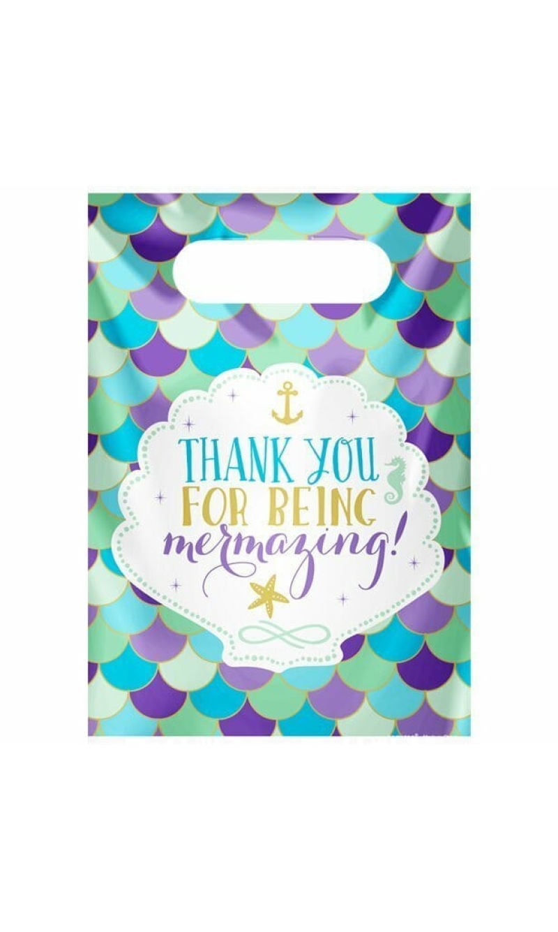 Mermaid Wishes Party Bags 23.9cm x 16.5cm - 8pk