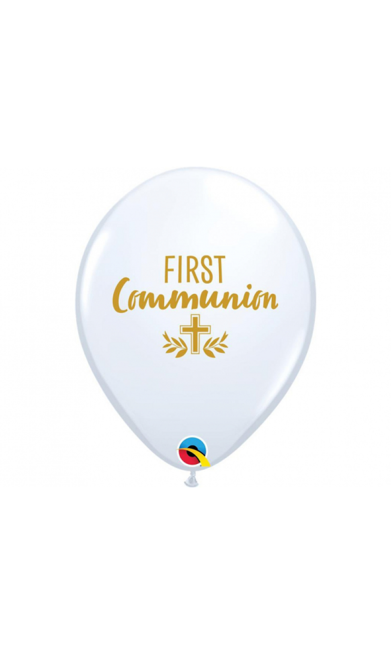 First Communion Qualatex 11 Inch Helium Latex Balloon
