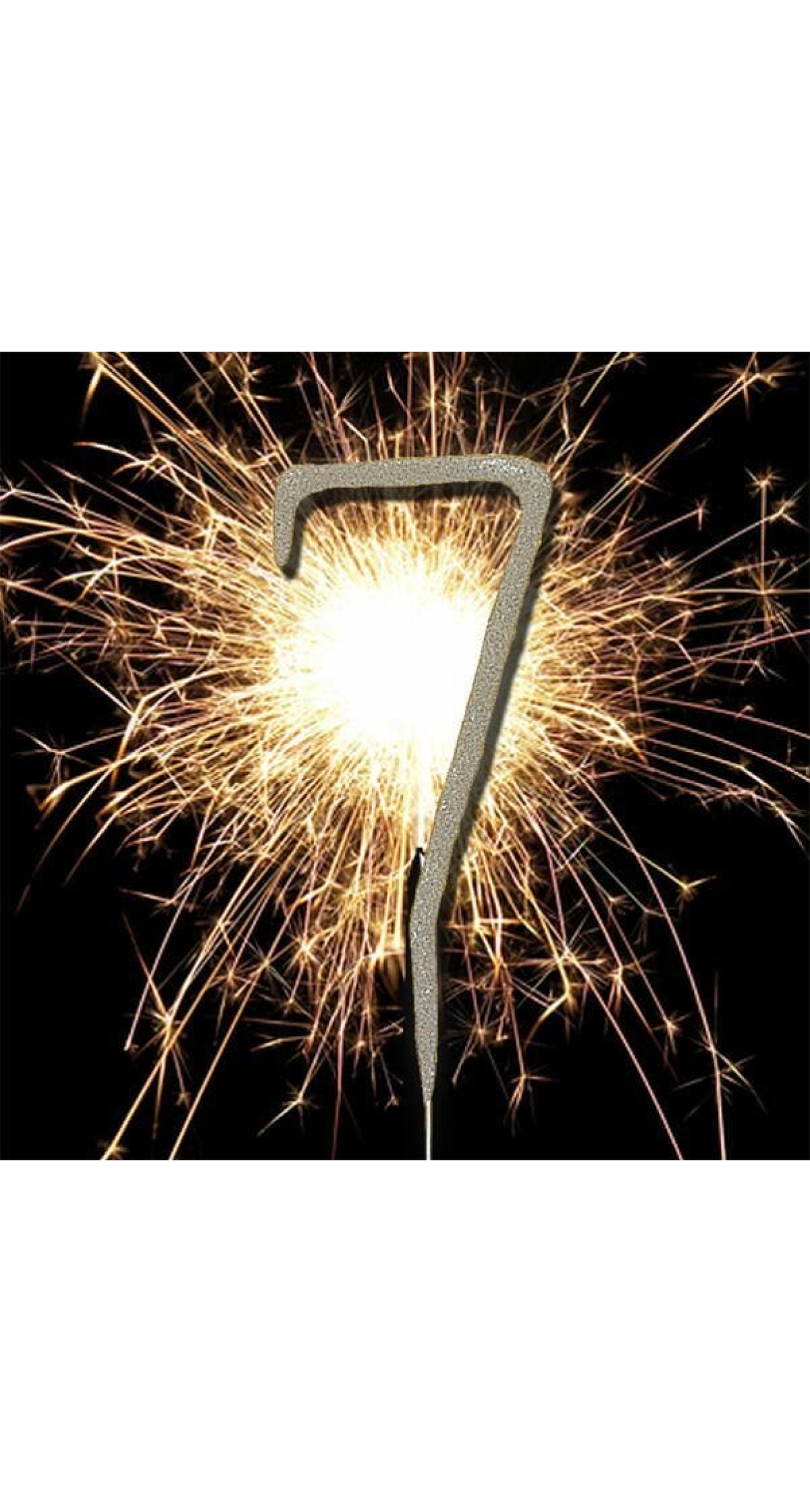 Number Sparkler 7 Silver - 17cm
