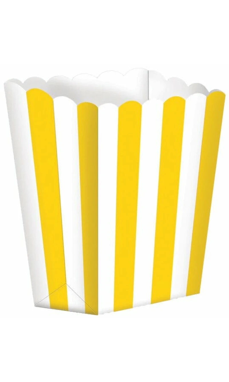 Sunshine Yellow Candy Buffet Popcorn Boxes 6.3 x 13.4 x 3.8cm - 5pk
