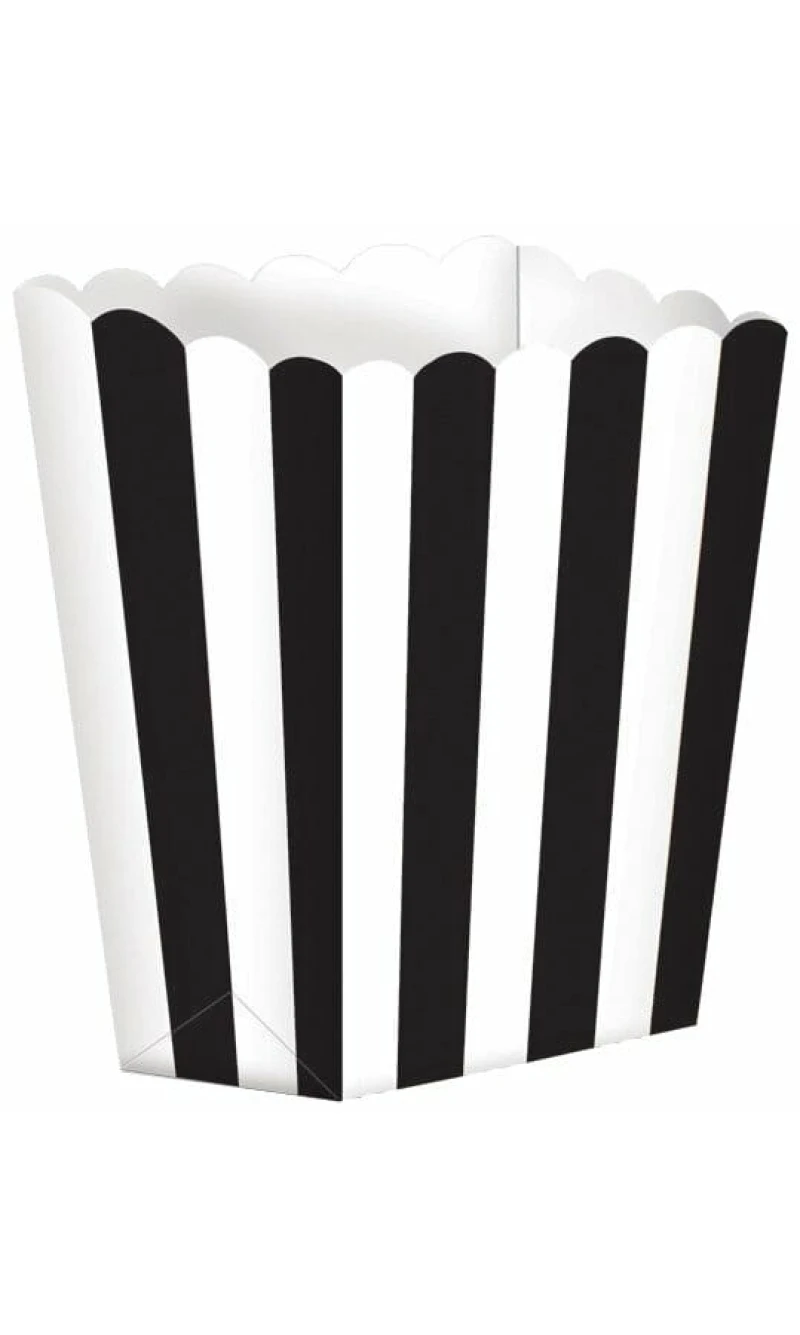 Black Candy Buffet Popcorn Boxes 6.3 x 13.4 x 3.8cm - 5pk