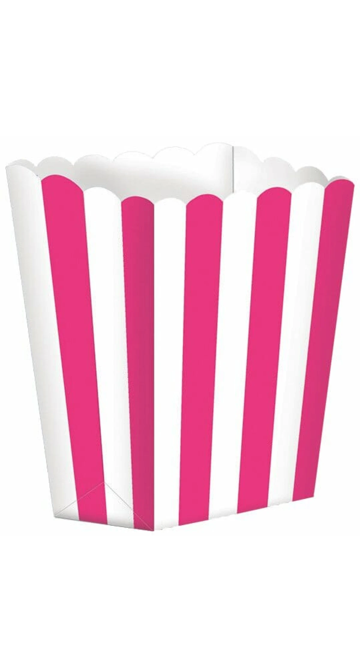 Bright Pink Candy Buffet Popcorn Boxes 6.3 x 13.4 x 3.8cm - 5pk