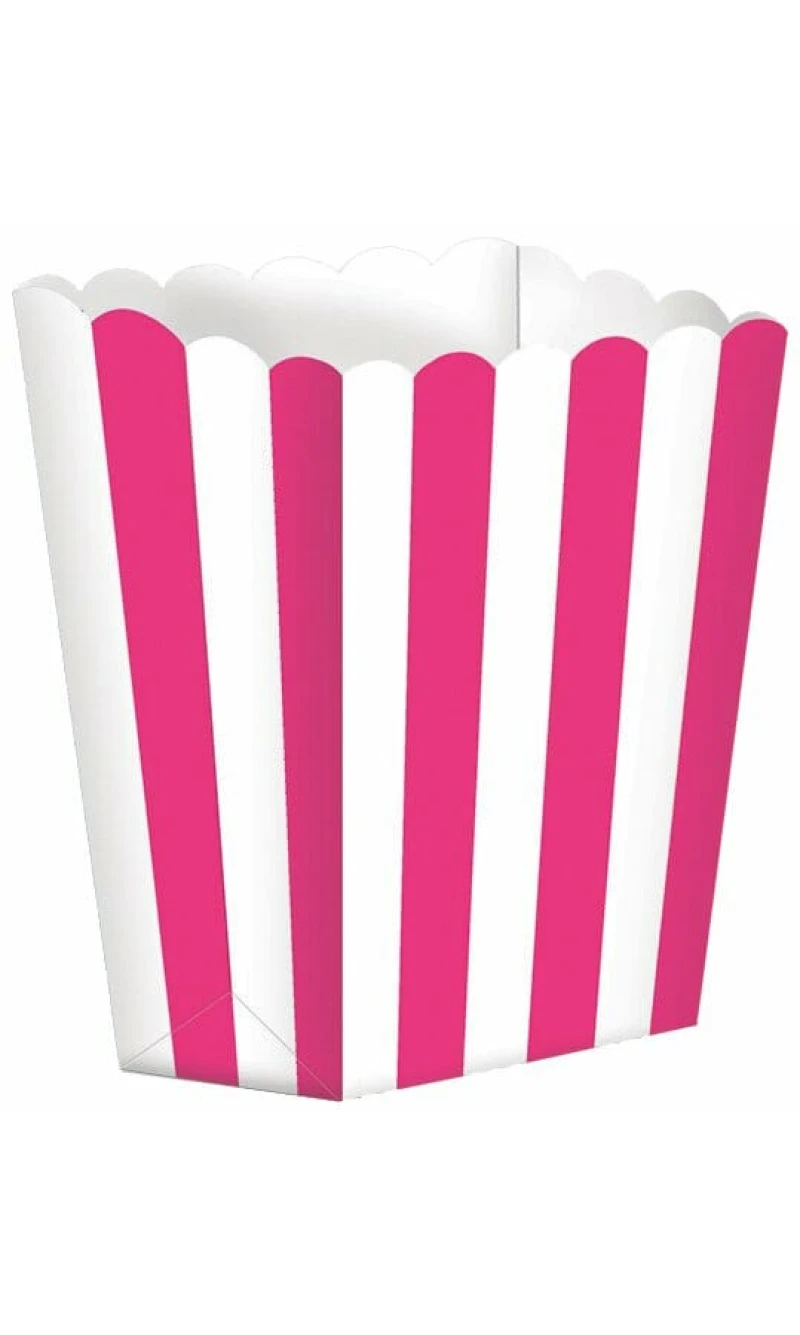 Bright Pink Candy Buffet Popcorn Boxes 6.3 x 13.4 x 3.8cm - 5pk
