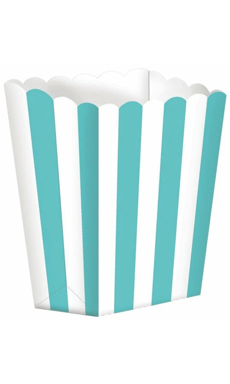 Robins Egg Blue Candy Buffet Popcorn Boxes 6.3 x 13.4 x 3.8cm - 5pk