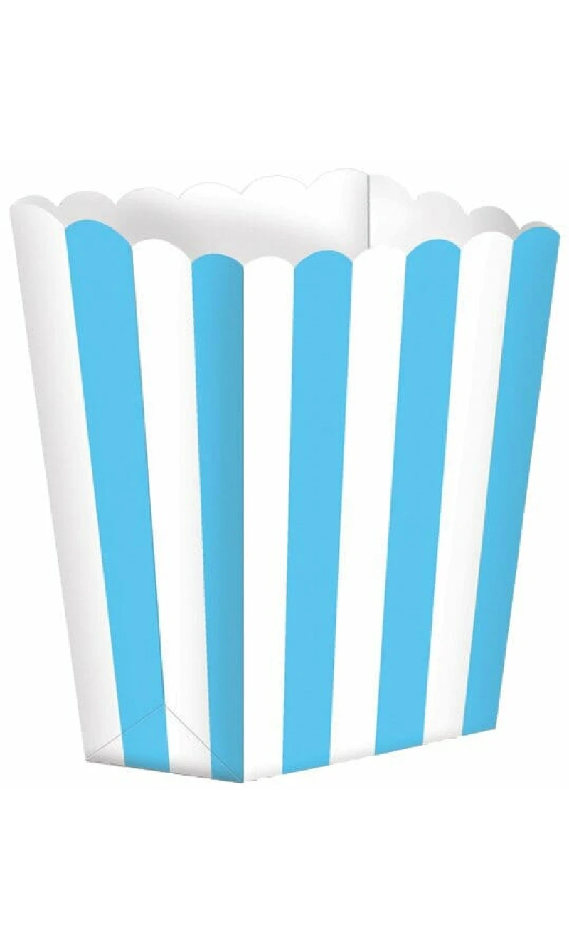 Caribbean Blue Candy Buffet Popcorn Boxes 6.3 x 13.4 x 3.8cm - 5pk