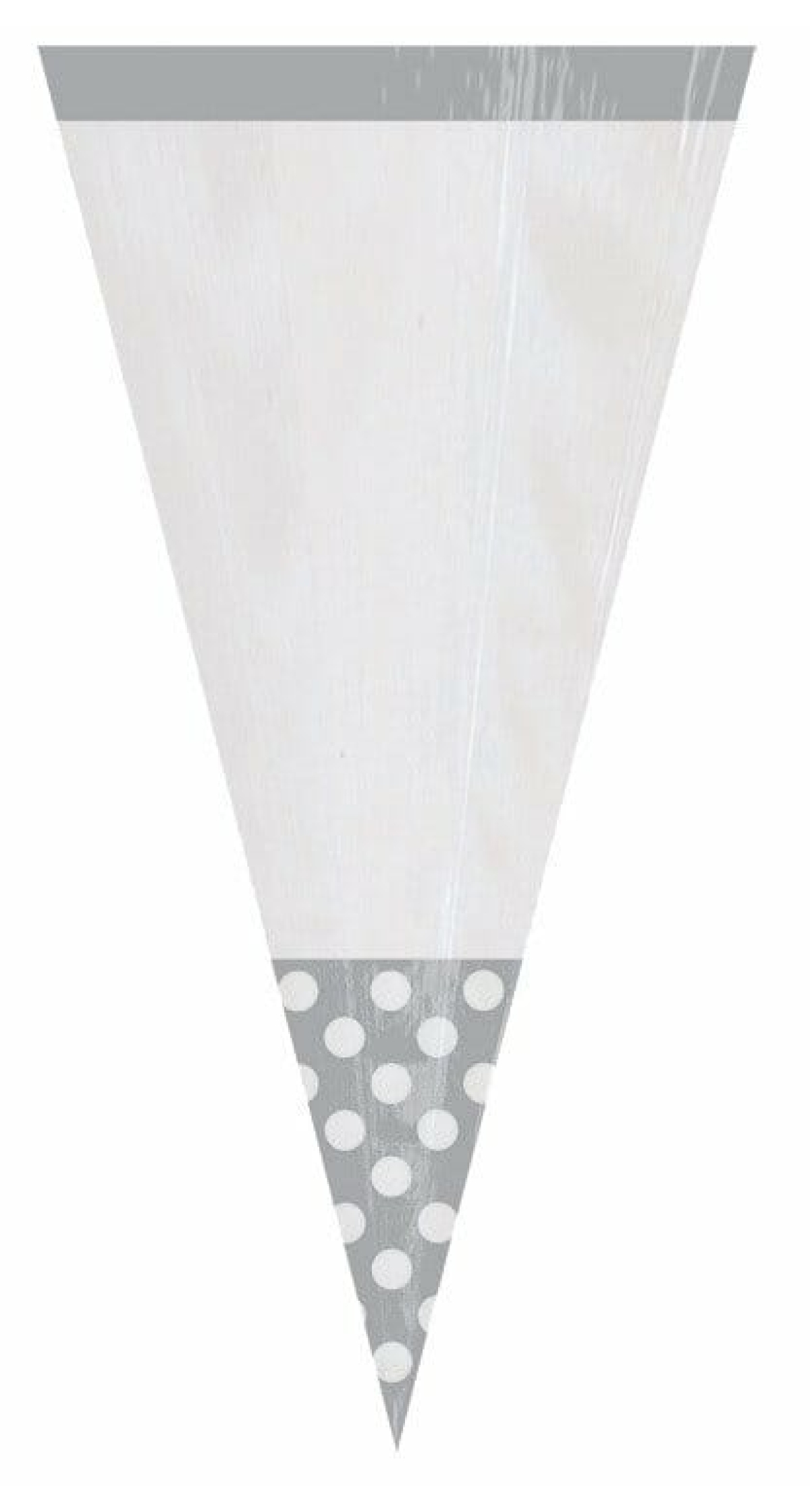Silver Candy Buffet Cone Polka Dots Bags 24.7cm – 10pk
