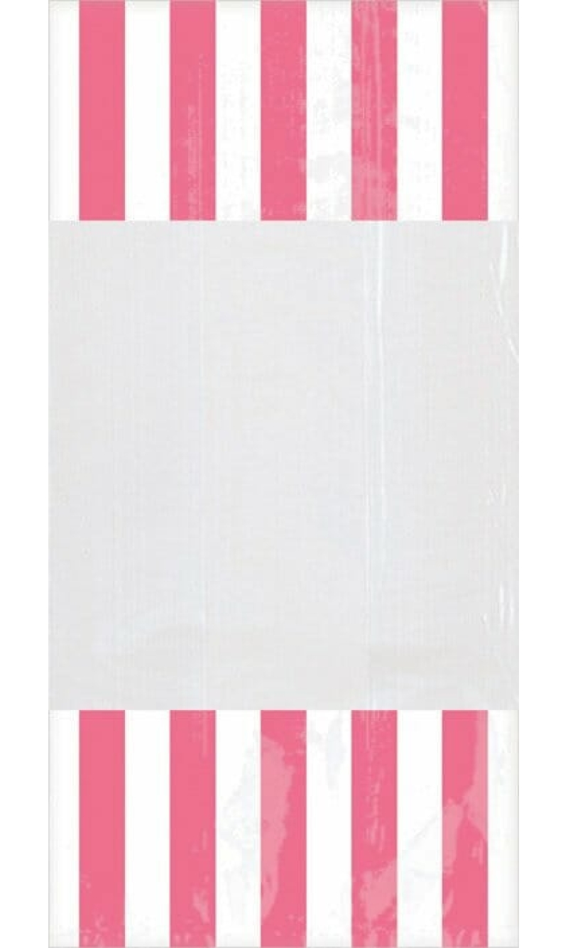 Light Pink Candy Buffet Striped Party Bags 27.3cm x 8.3cm – 10pk