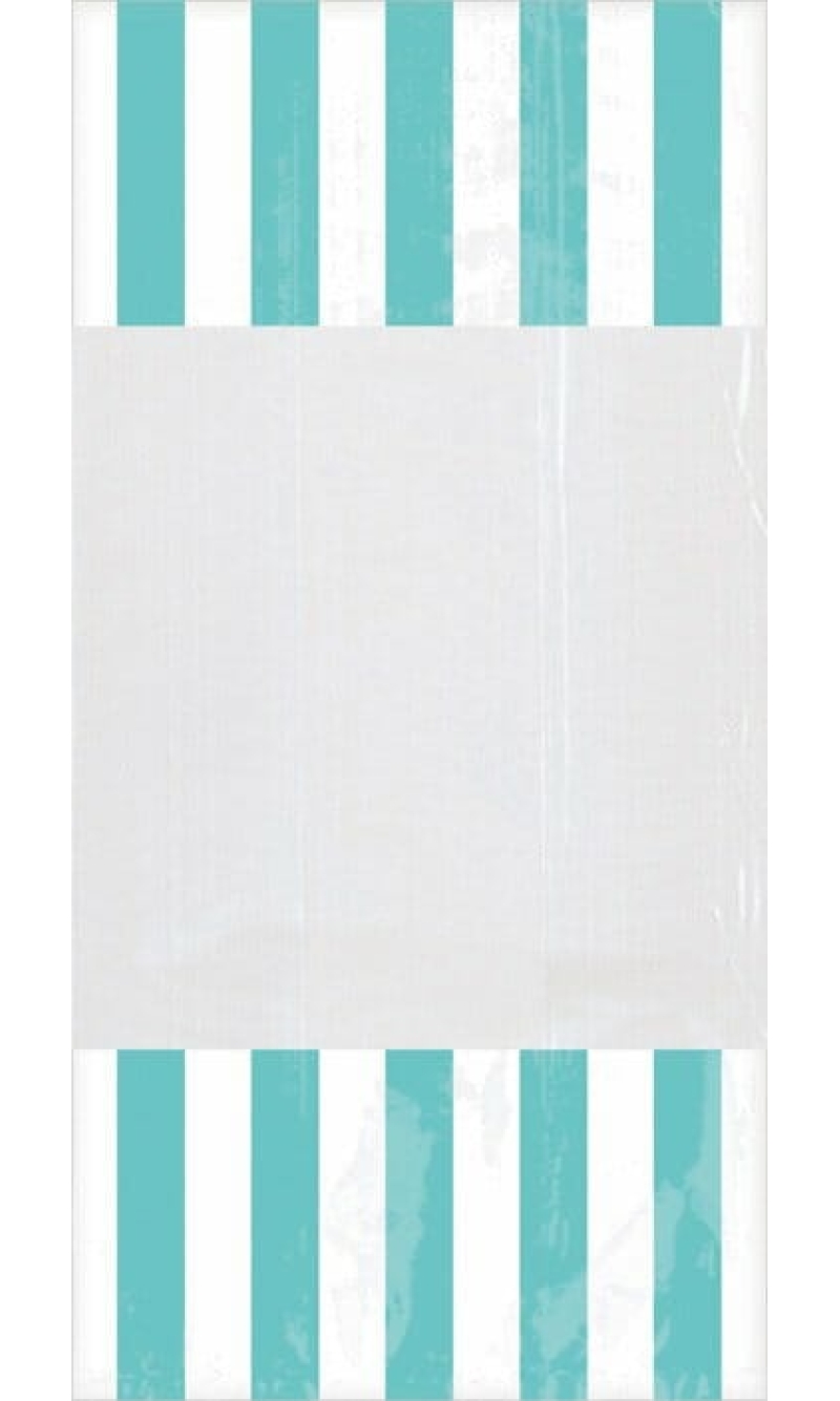 Robin Egg Blue Candy Buffet Striped Party Bags 27.3cm x 8.3cm – 10pk