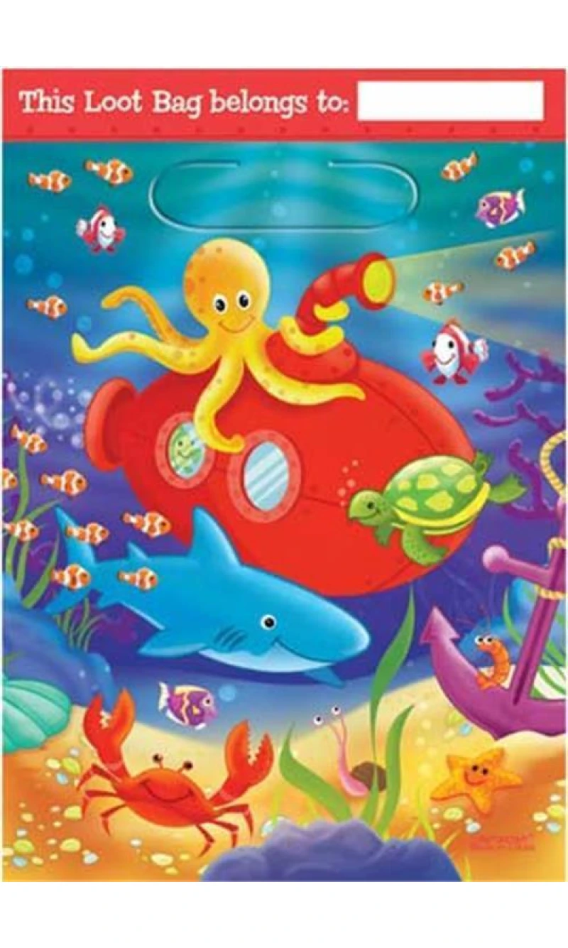 Ocean Buddies Plastic Party Bags - 8pk
