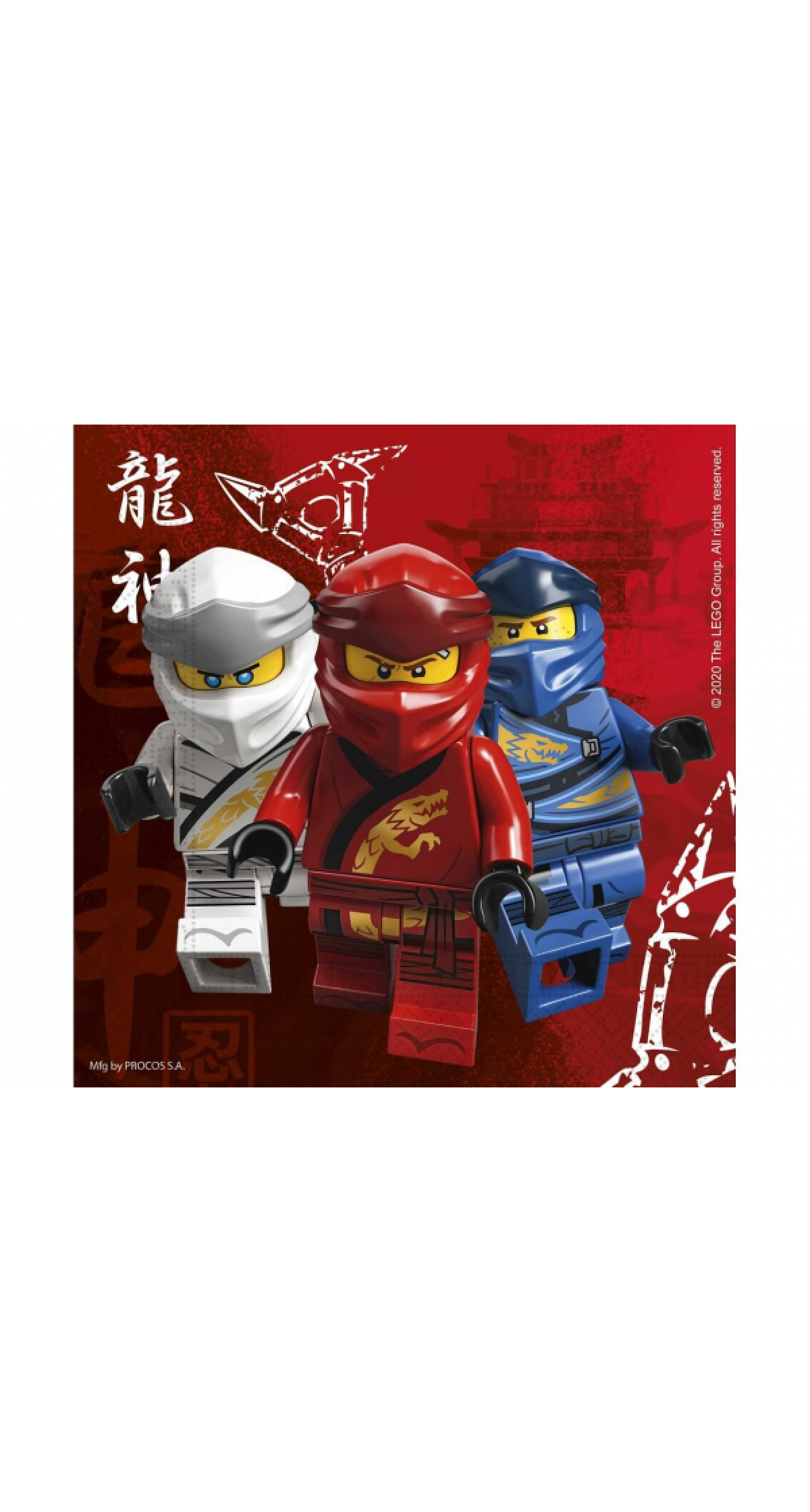 Lego Ninjago Paper Napkins 33x33 Cm - 16pk