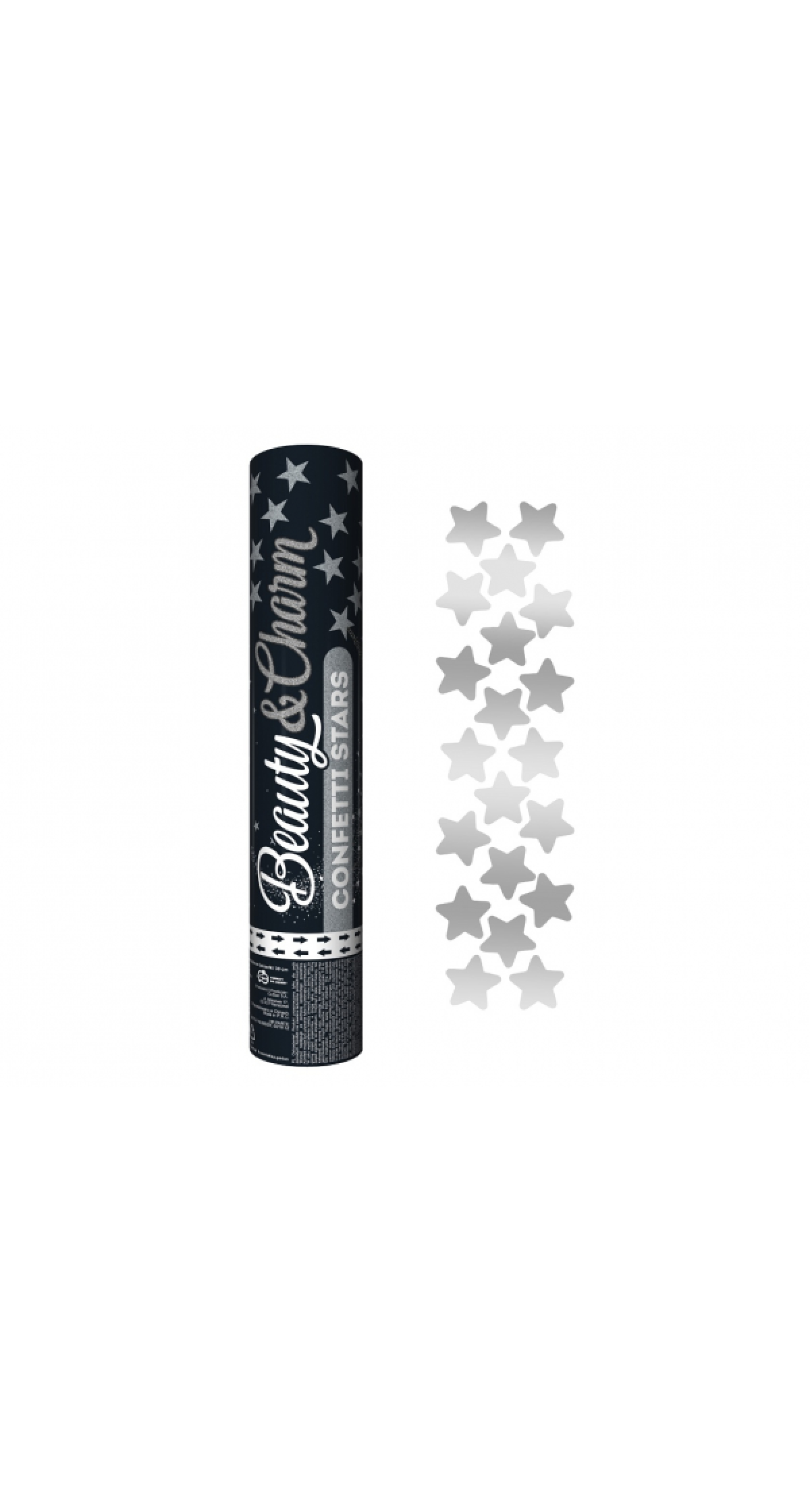 Silver Stars Confetti Cannon / Popper- 30cm