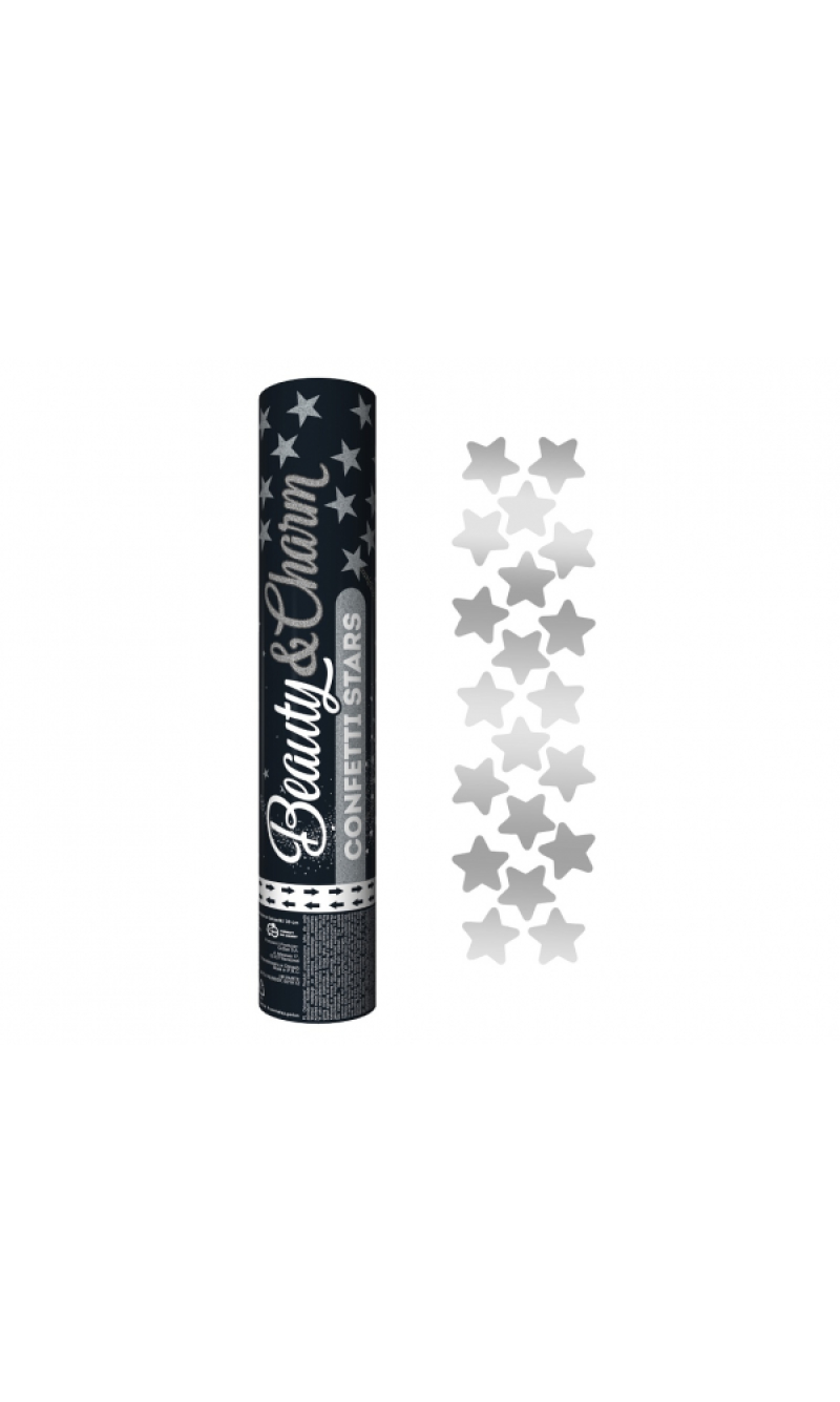 Silver Stars Confetti Cannon / Popper- 30cm