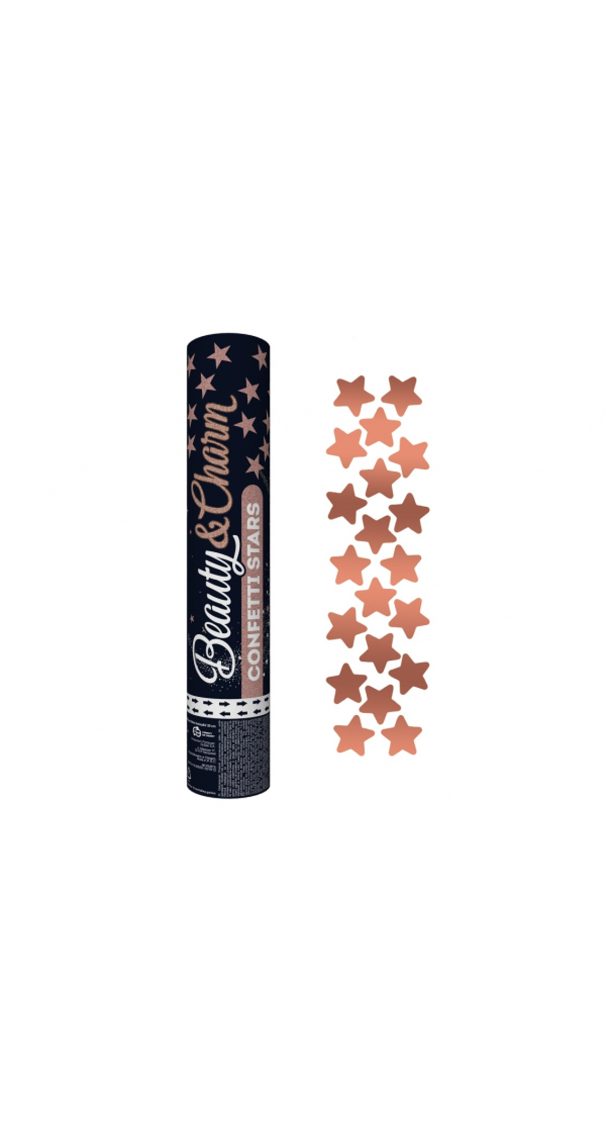 Confetti Cannon / Popper Rose Gold Stars - 30cm
