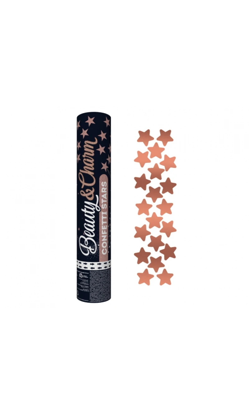 Confetti Cannon / Popper Rose Gold Stars - 30cm