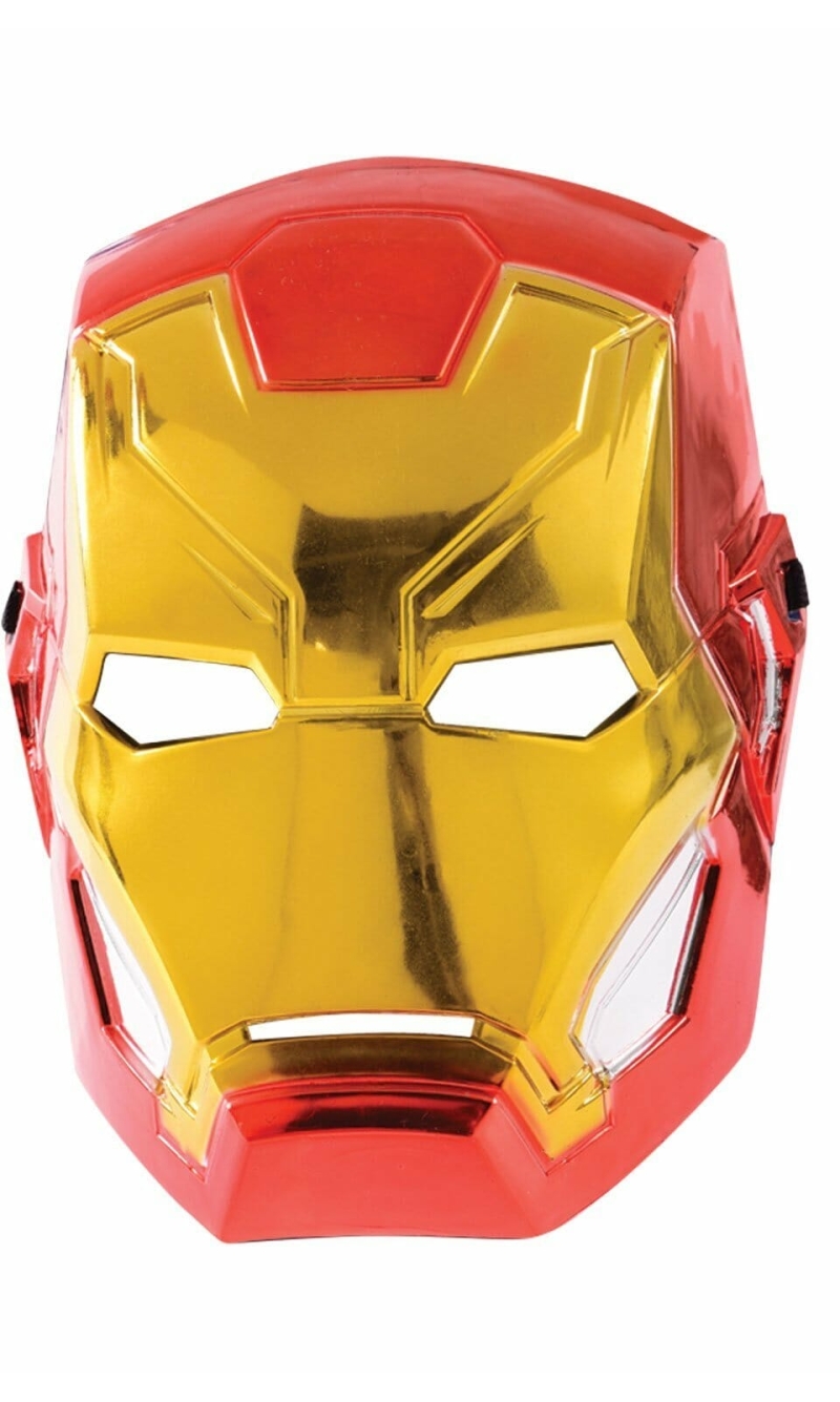 Marvel Avengers Iron Man Metallic Half  Mask - Child One Size