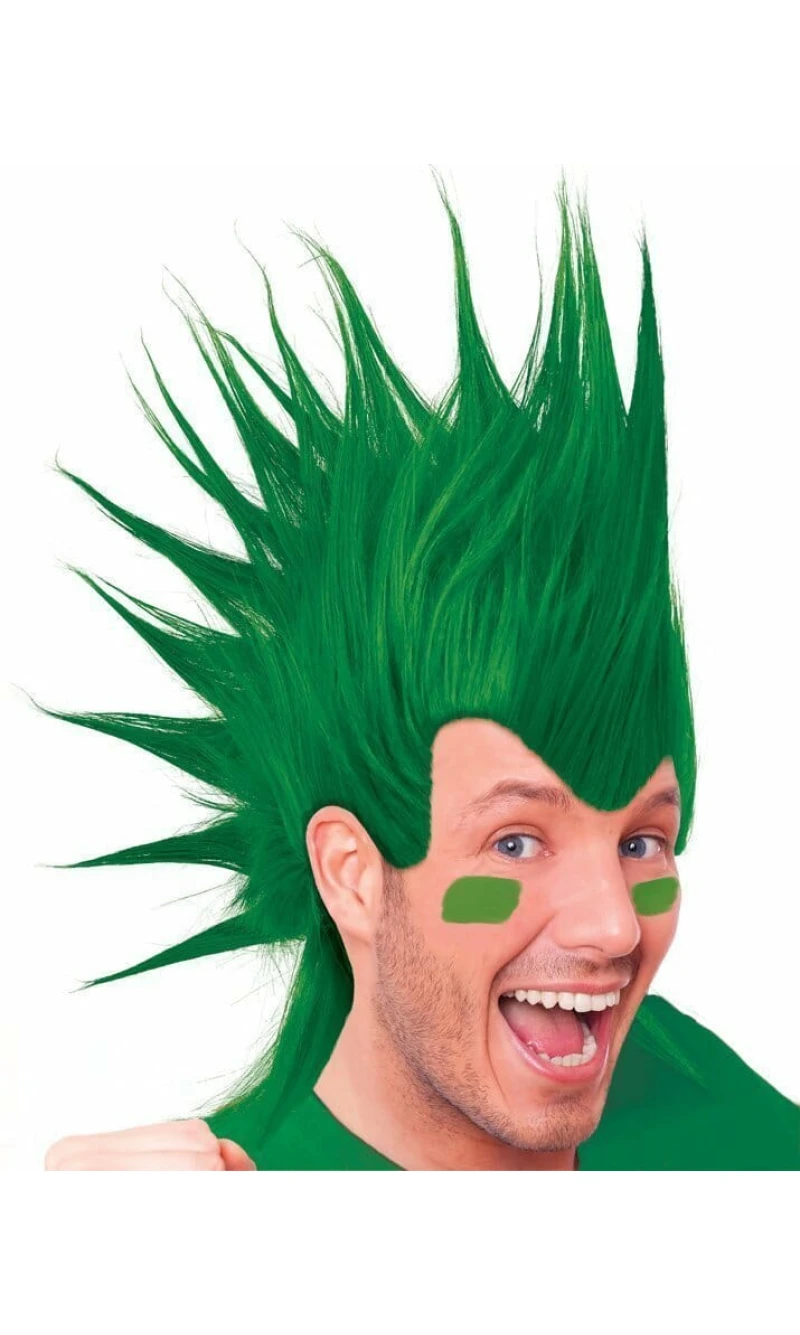 Green Mohawk Wig - Adult One Size