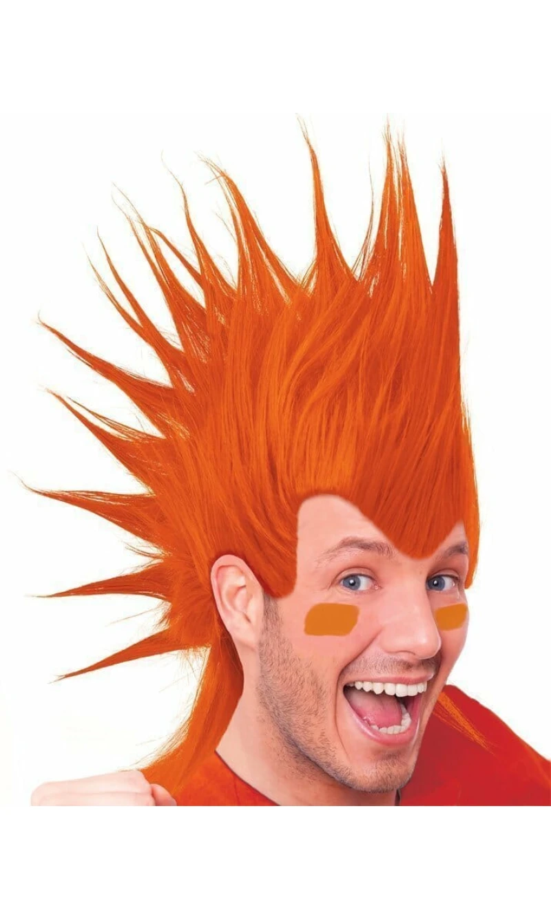 Orange Mohawk Wig - Adult One Size