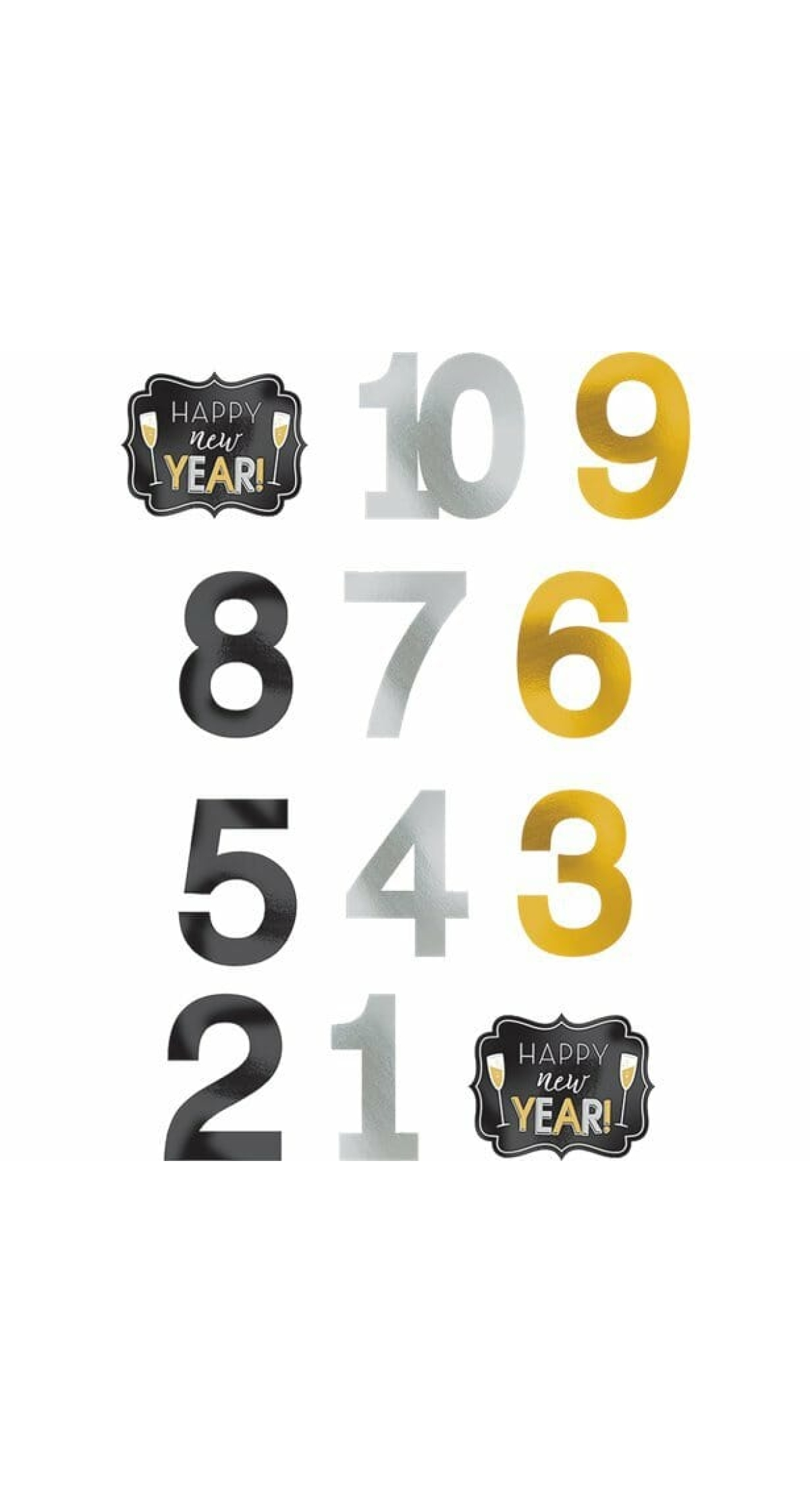 New Year's Countdown Photo Props - 12pk