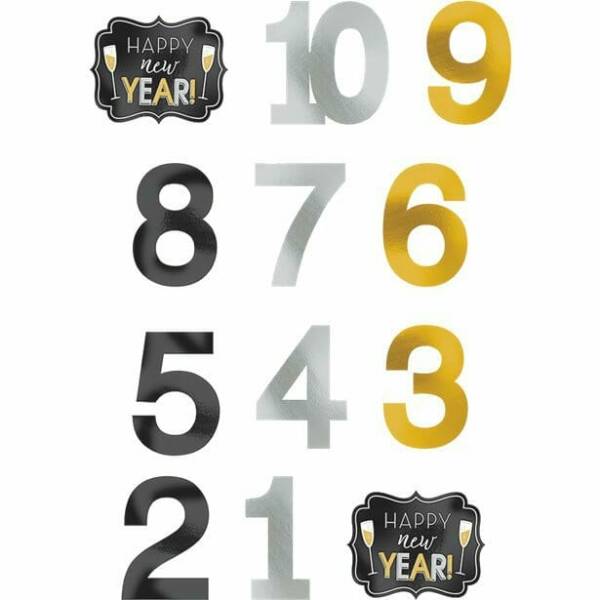 New Year's Countdown Photo Props - 12pk