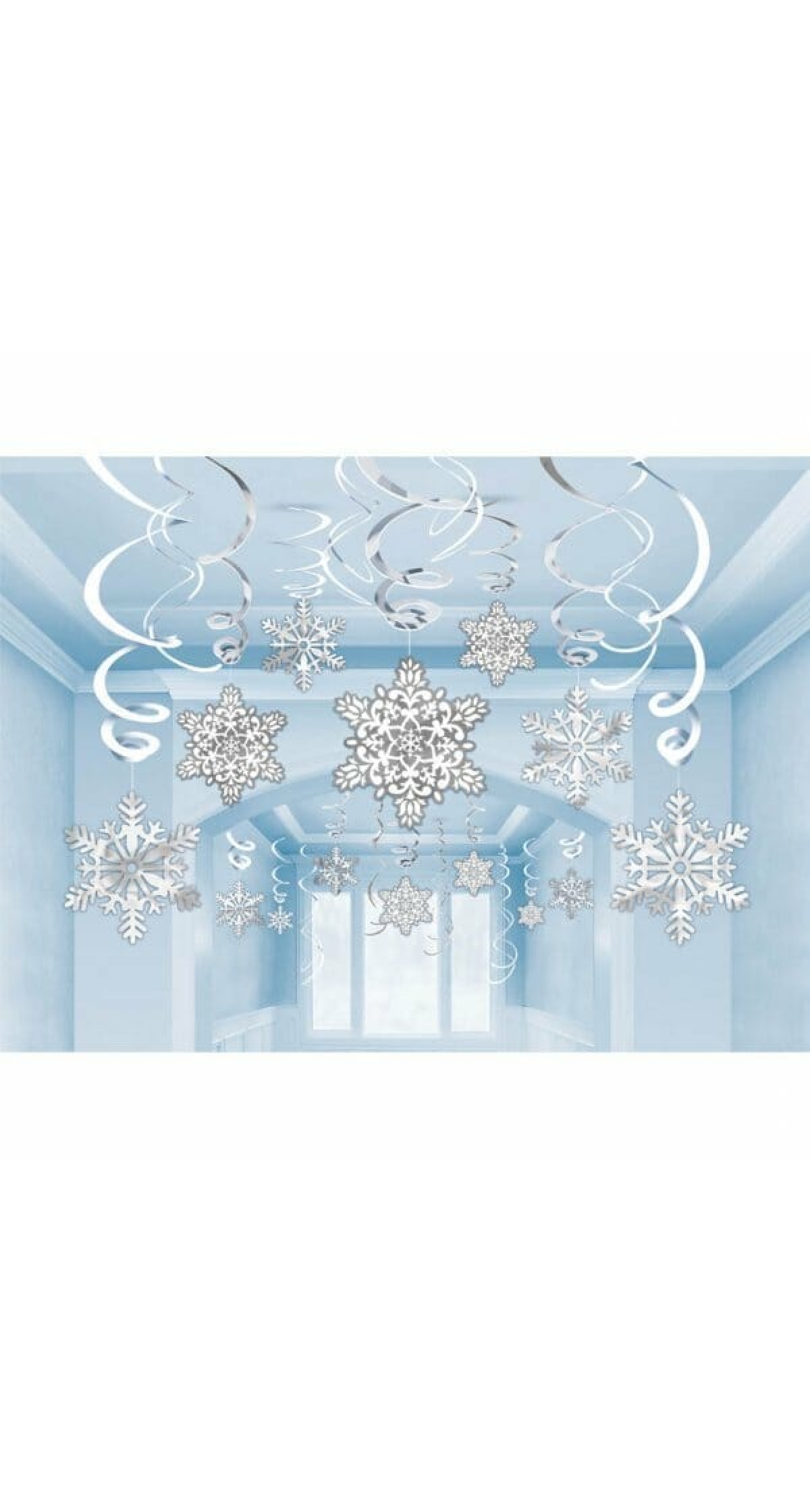 Christmas Swirl Snowflake Decorations - 30 Pk