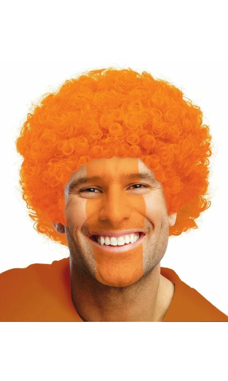 Orange Curly Wig - Adult One Size