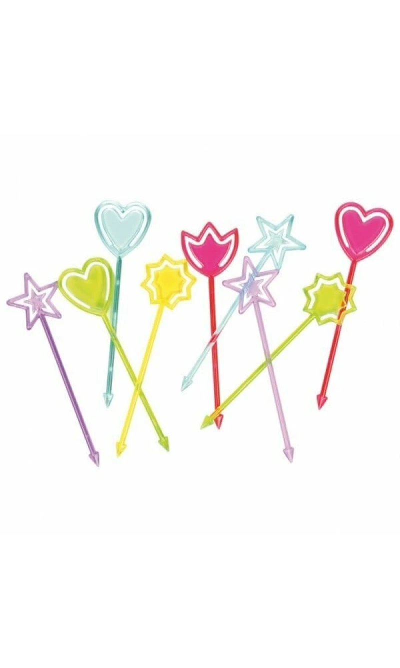 Party Picks Heart & Stars Assorted Plastic 9cm - 30pcs