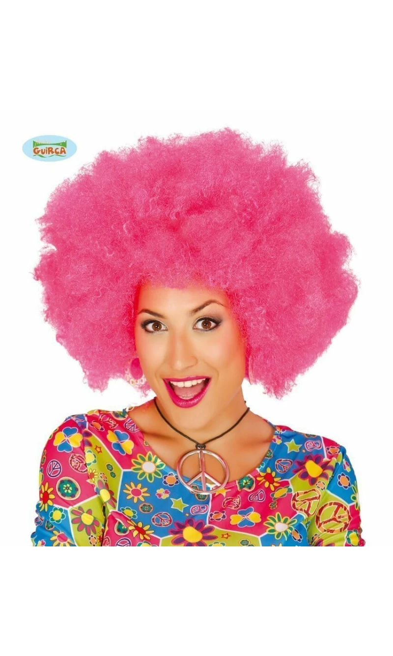 Pink Afro Wig (Hippie) - Adult One Size