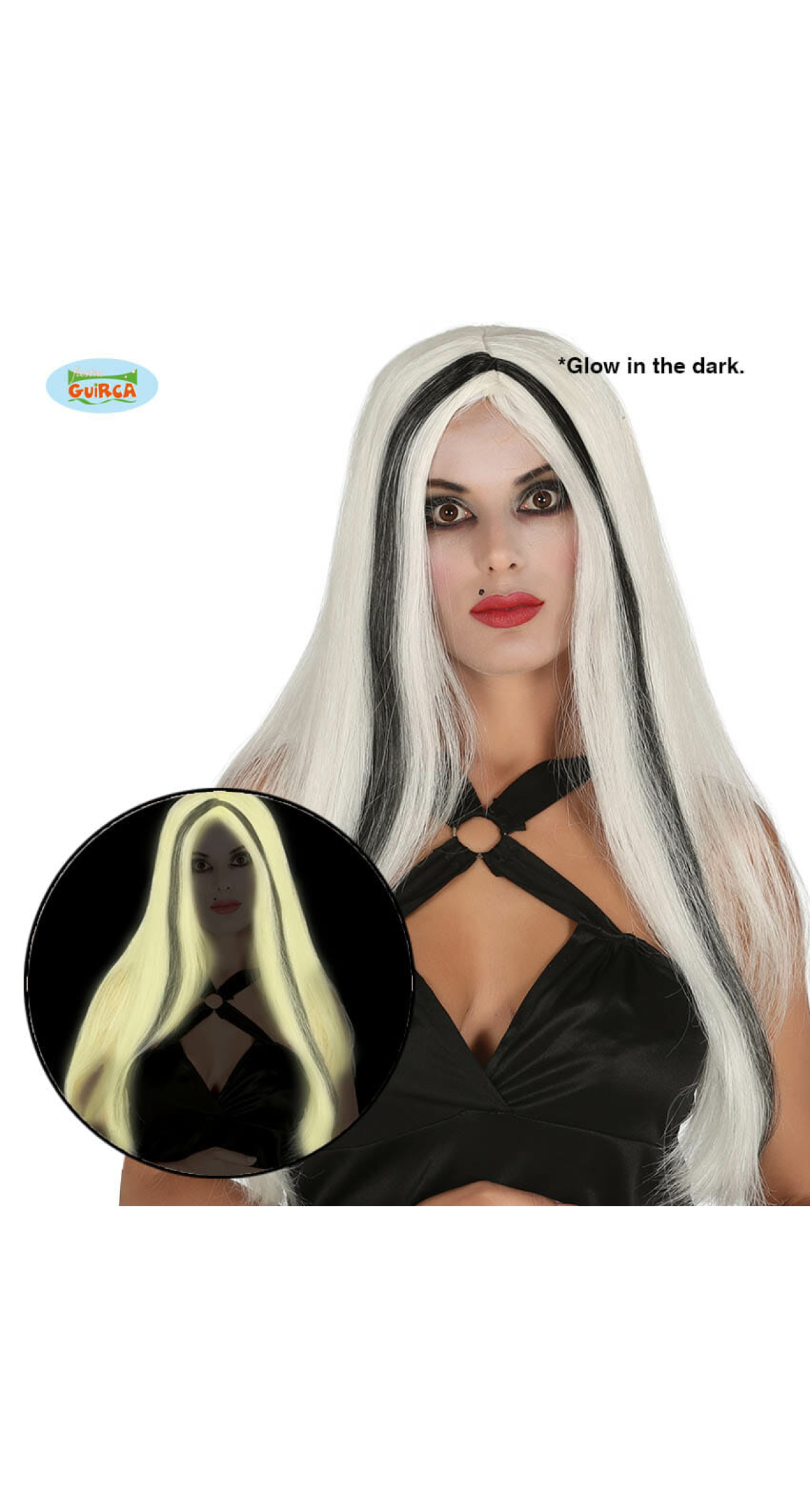 Glow In The Dark Wig with Highlights - Adult One Size