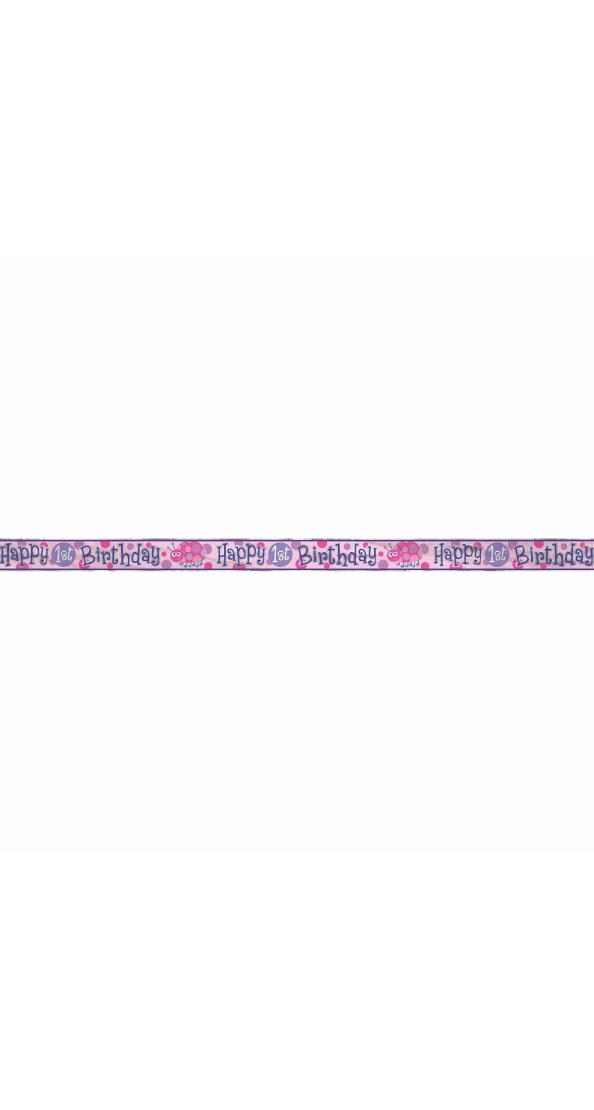 Foil First Birthday Ladybug Banner - 12 ft