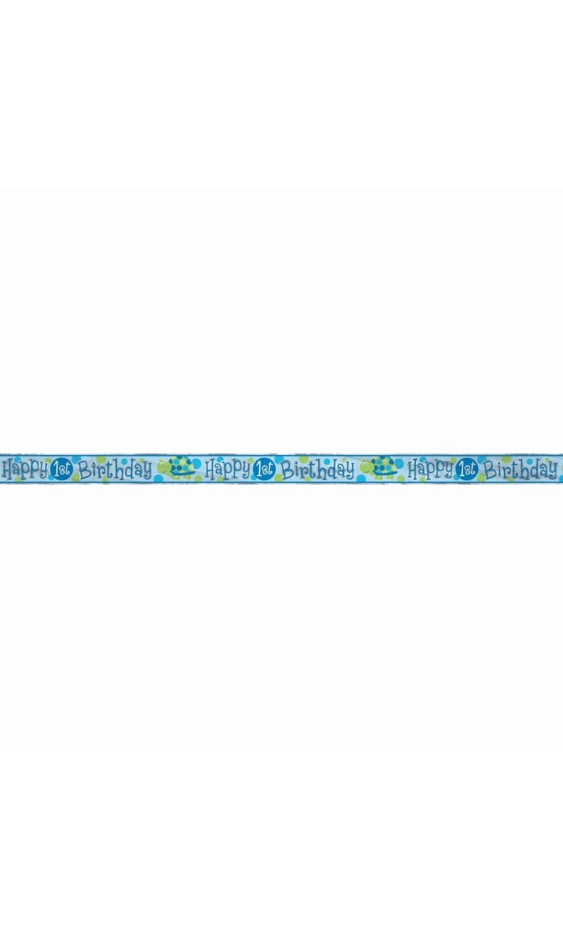 Foil First Birthday Turtle Banner - 12 ft
