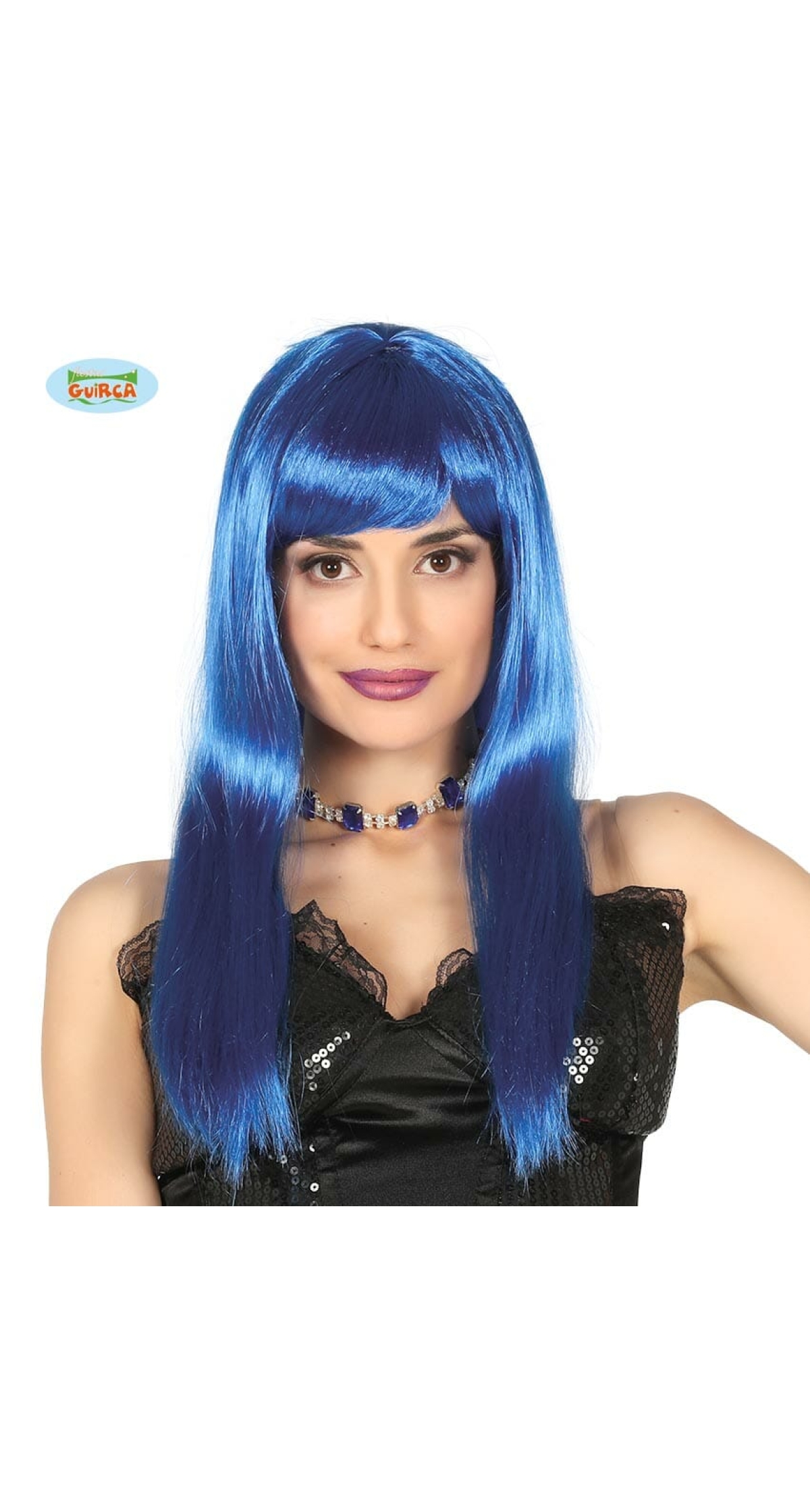Blue Long Hair Wig - Adult One Size
