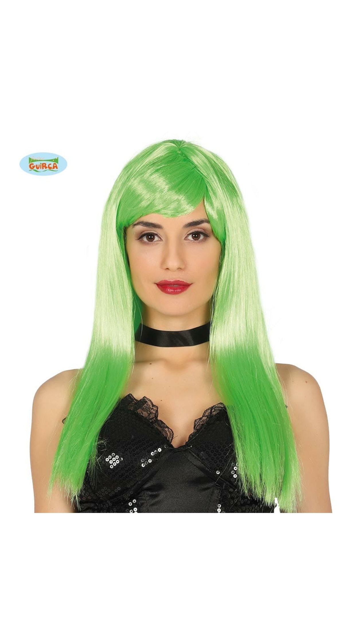 Green Lime Long Hair Wig - Adult One Size