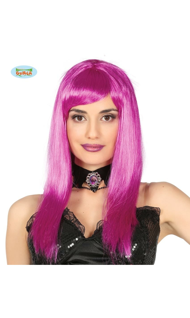 Purple Long Hair Wig - Adult One Size