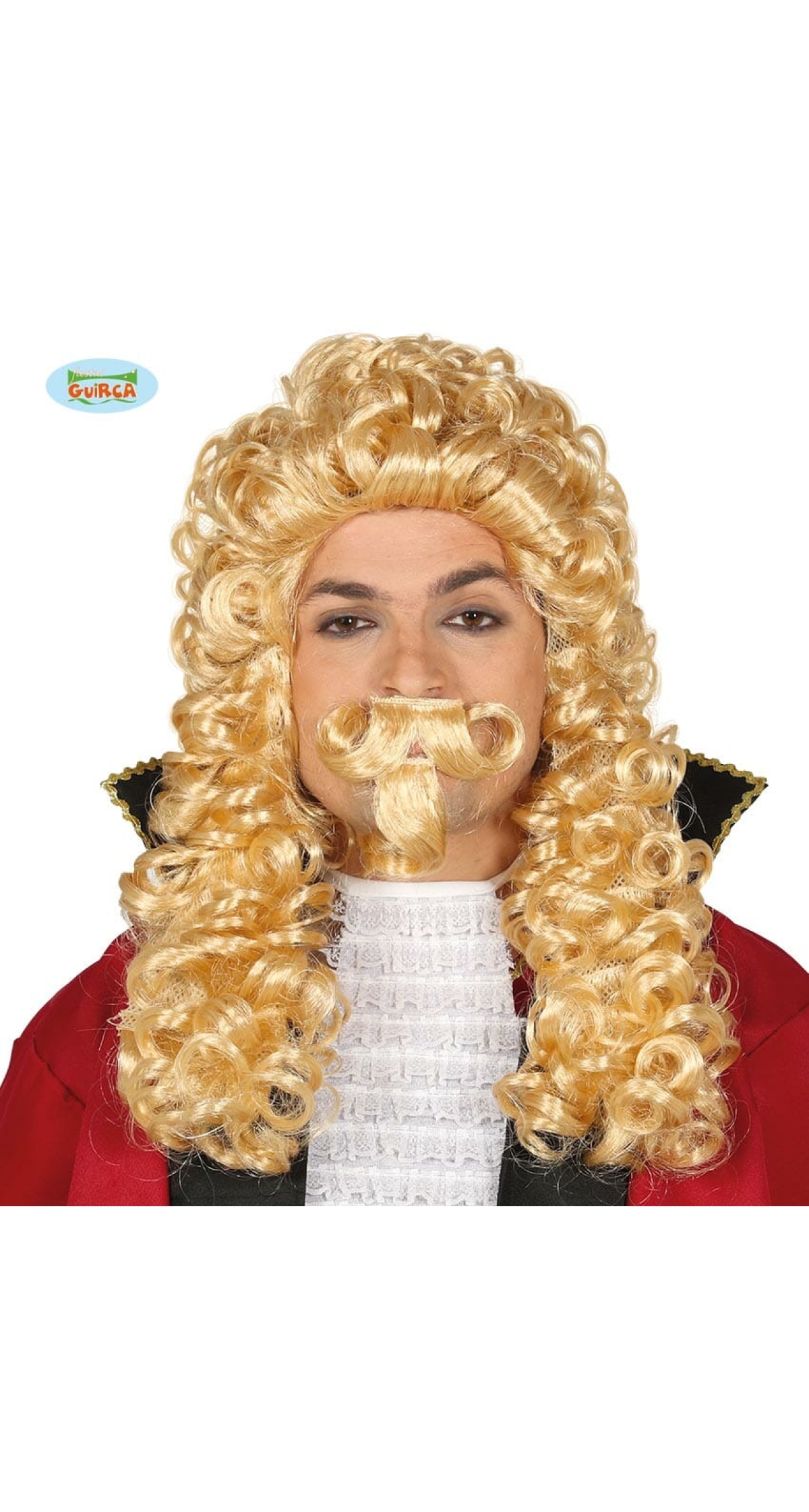 Blonde Marquis Wig with Moustache - Adult One Size