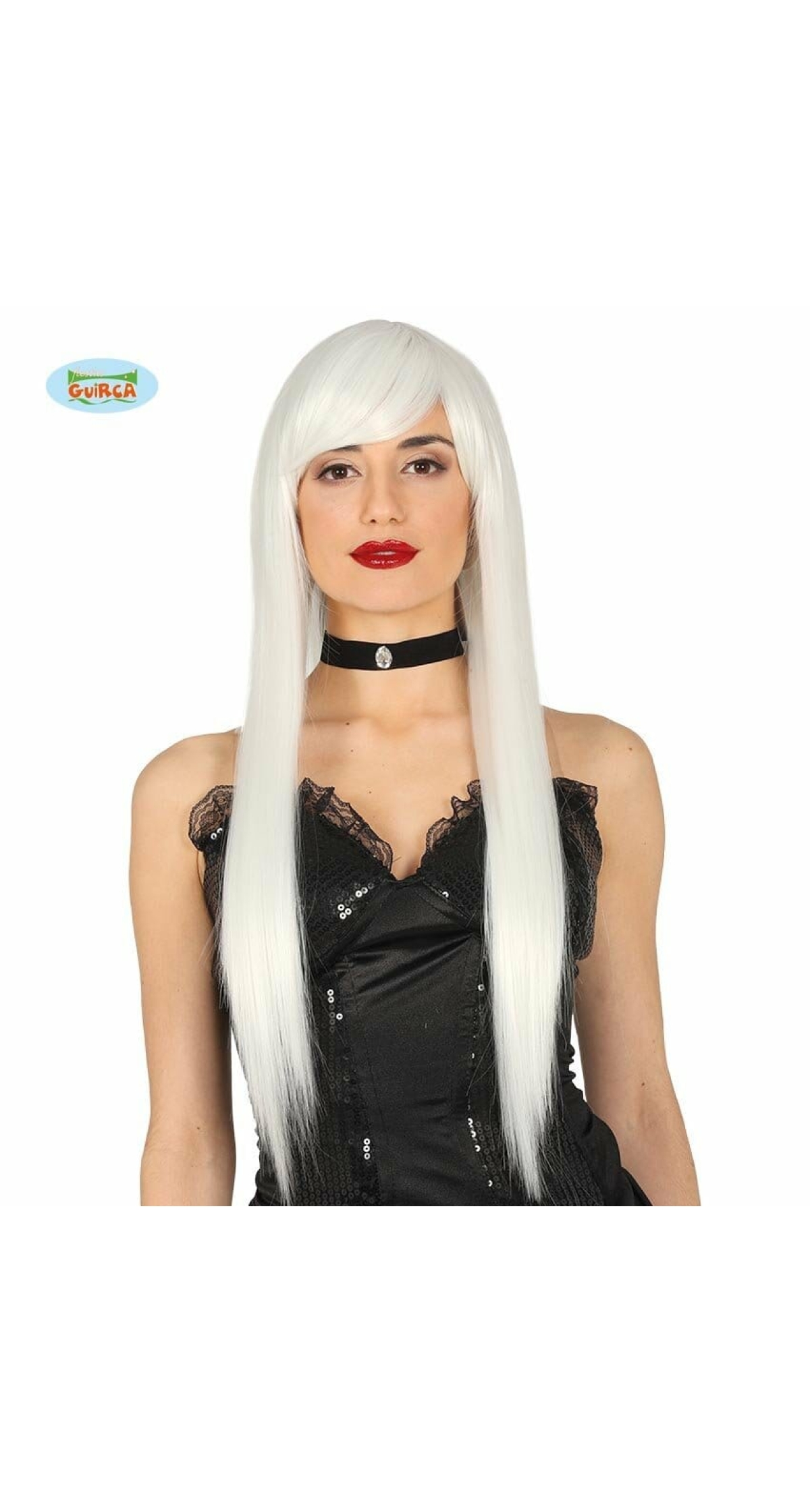 White Straight Deluxe Wig