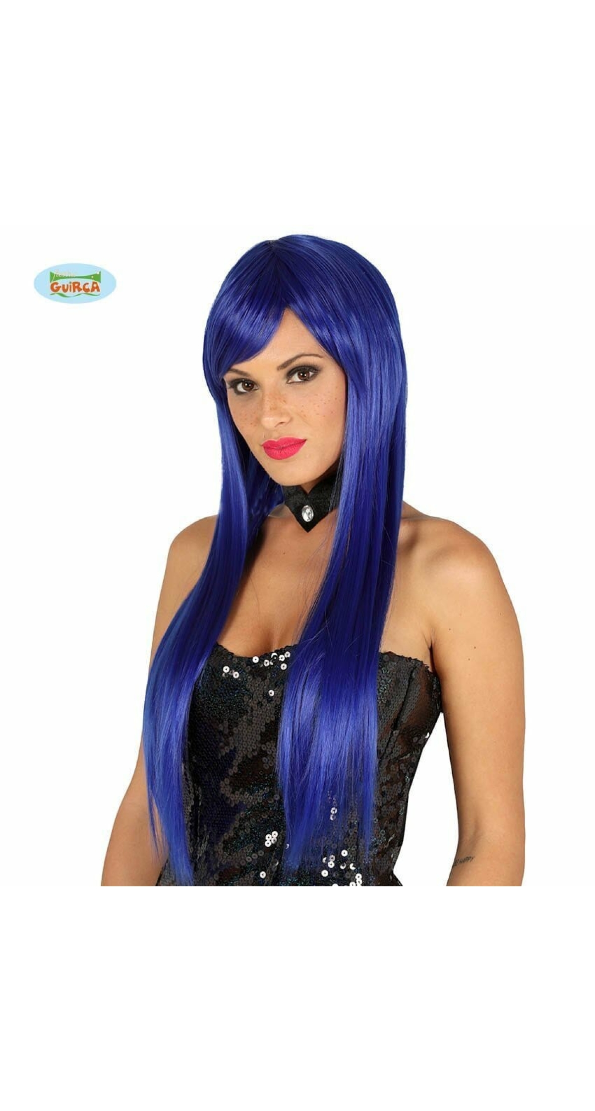 Blue Straight Deluxe Wig