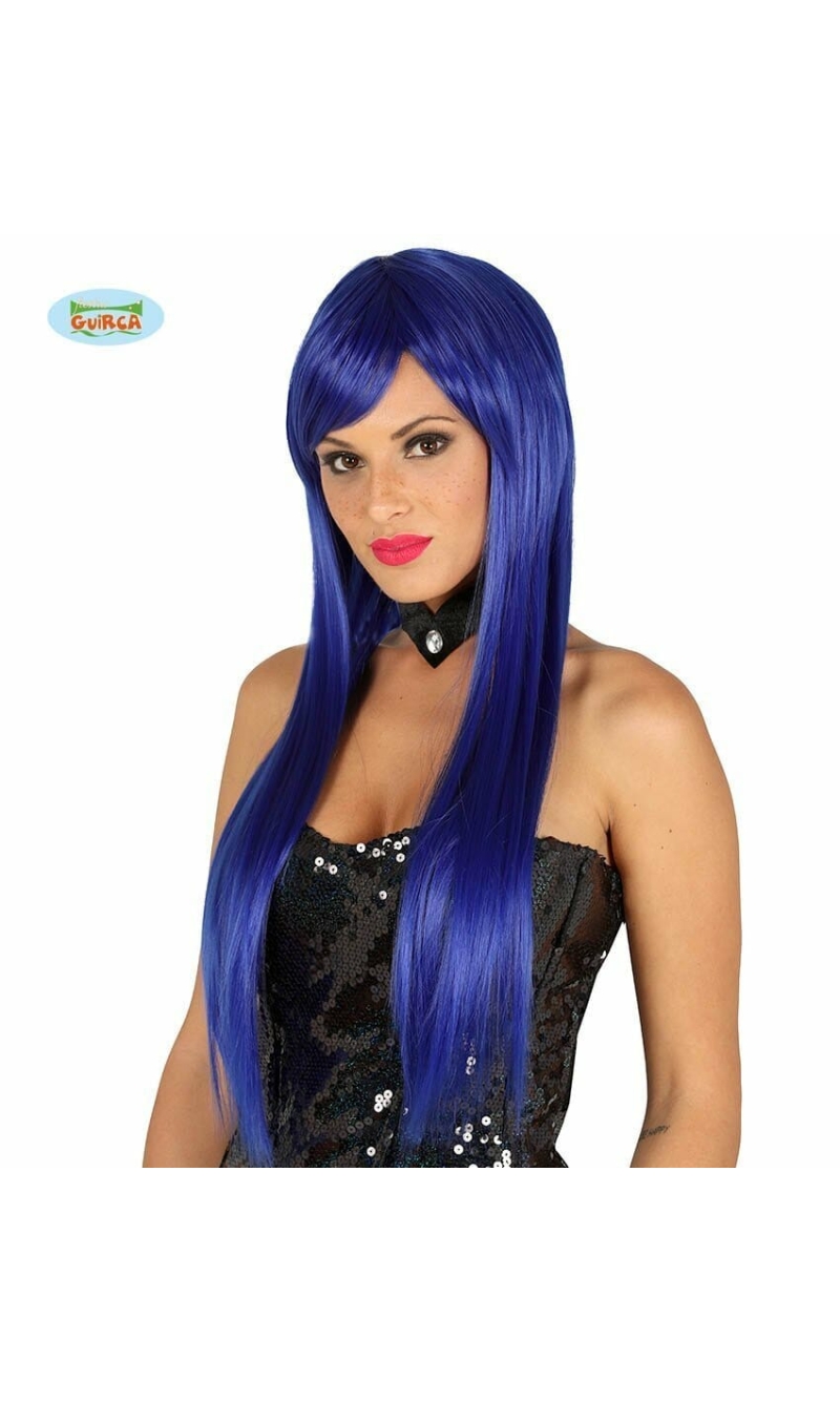 Blue Straight Deluxe Wig