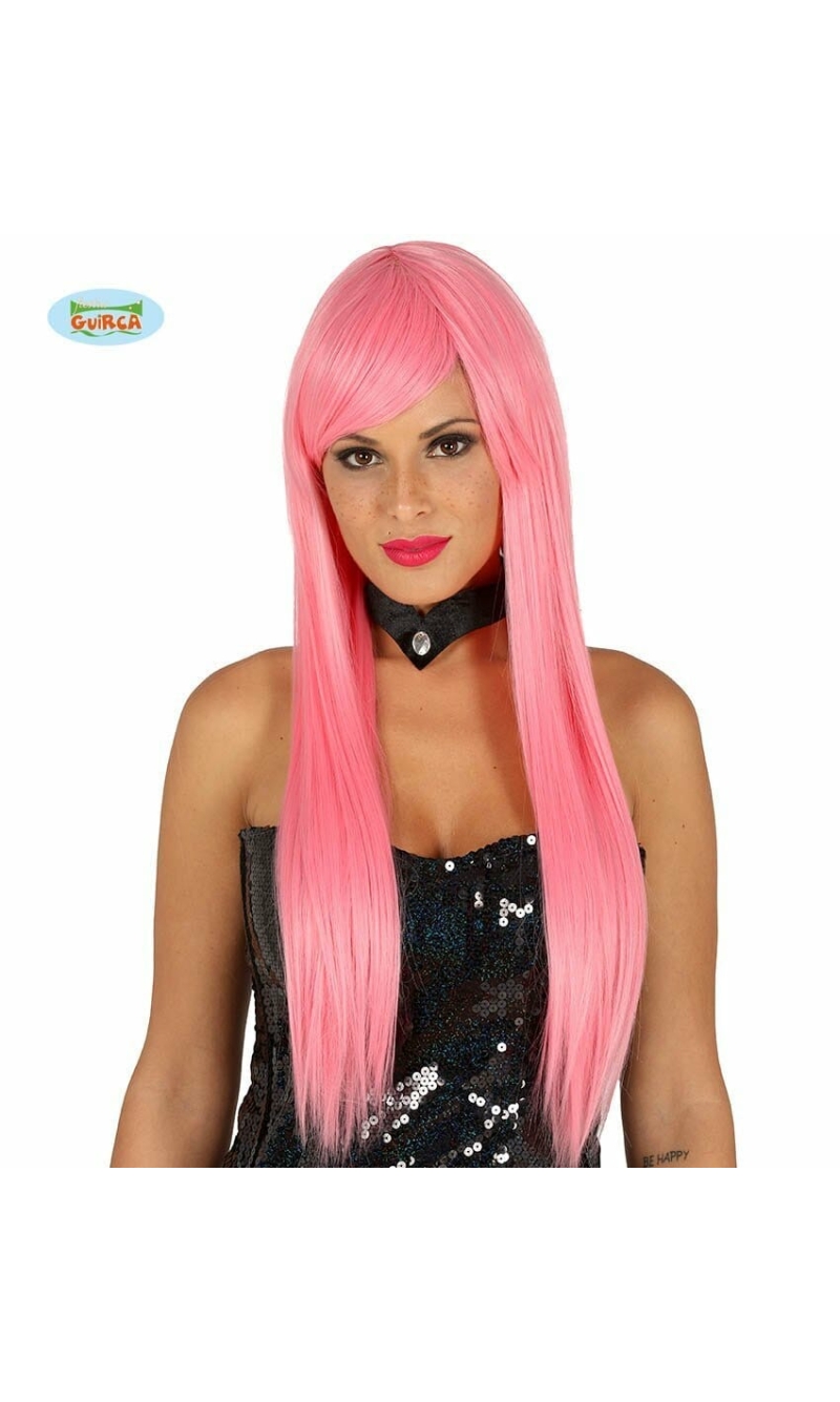 Pink Straight Deluxe Wig