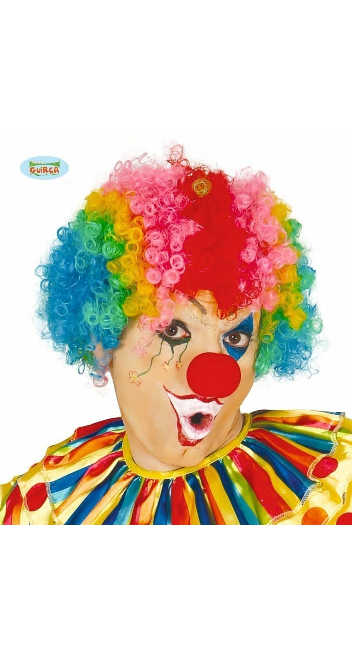Rainbow Clown Afro Wig (Rizos) - Adult One size