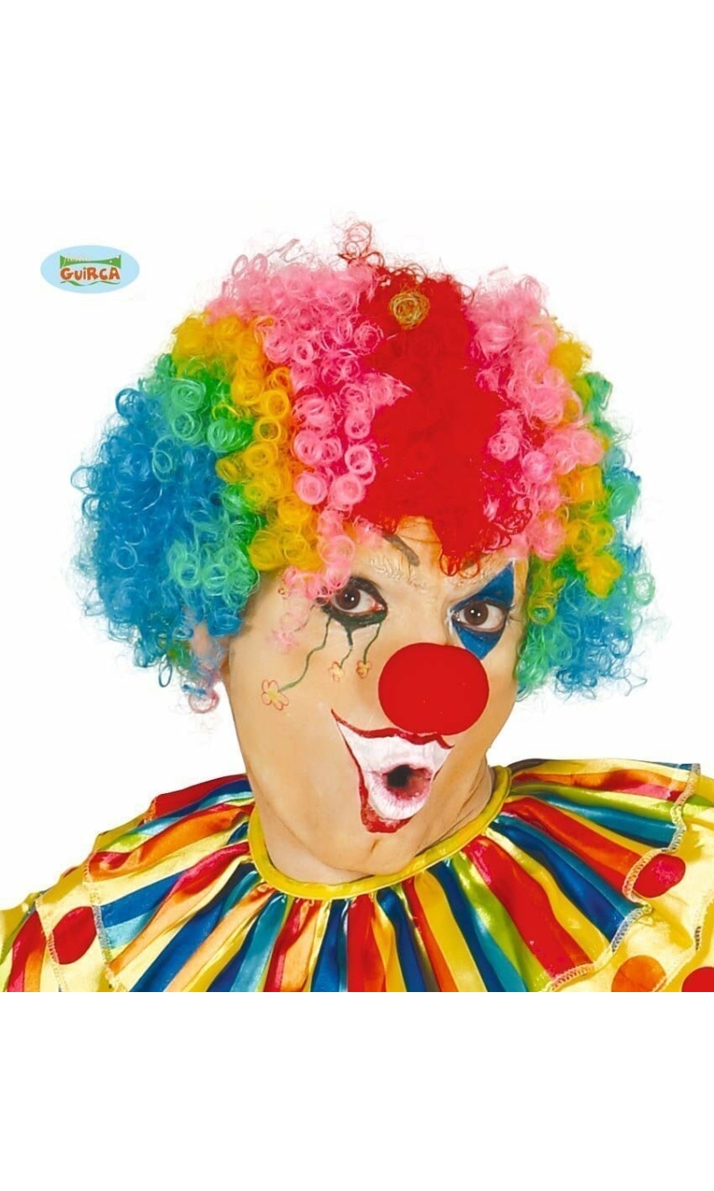 Rainbow Clown Afro Wig (Rizos) - Adult One size