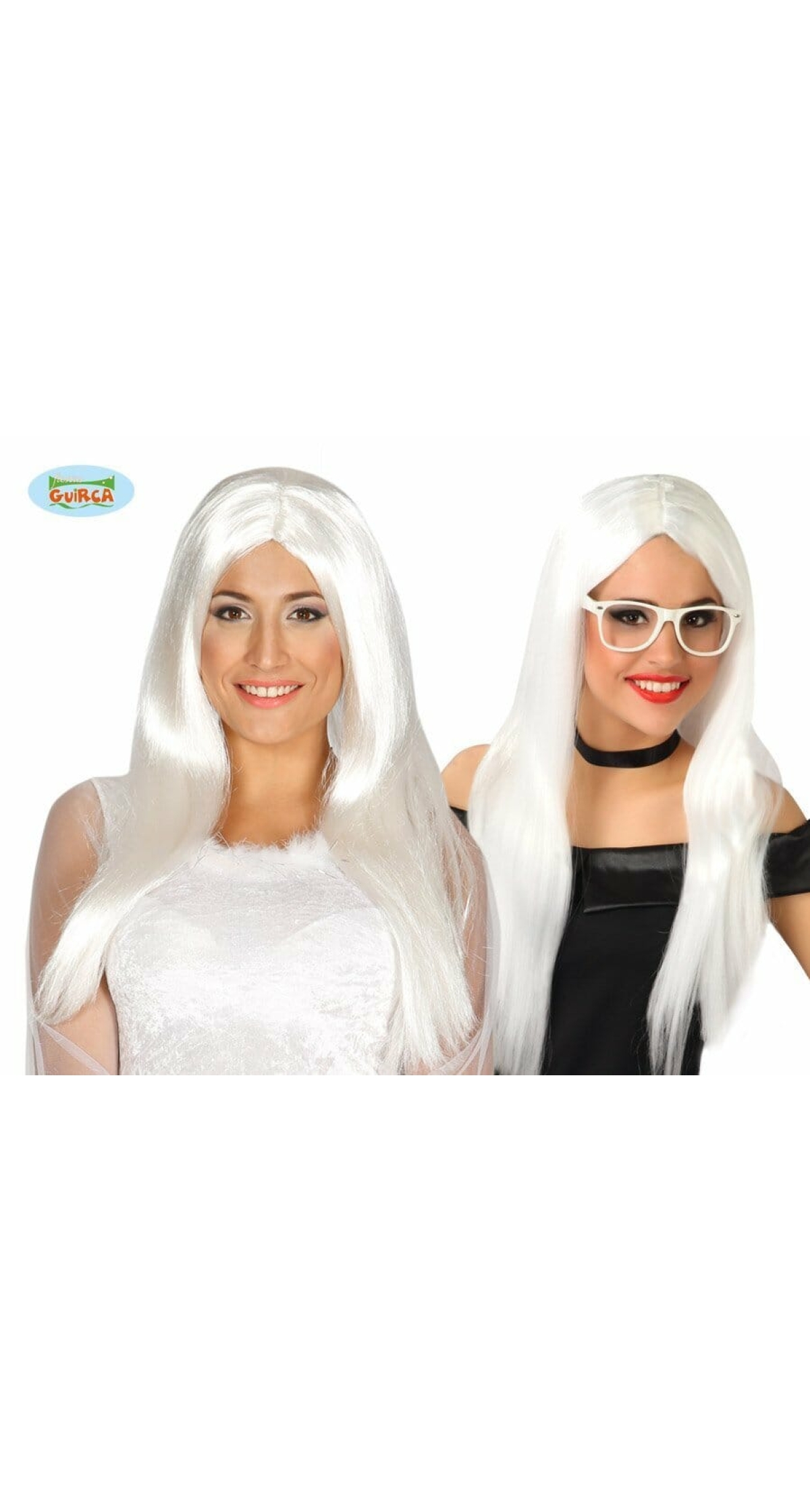 White Long Wig (Super Melena) - Adult One Size