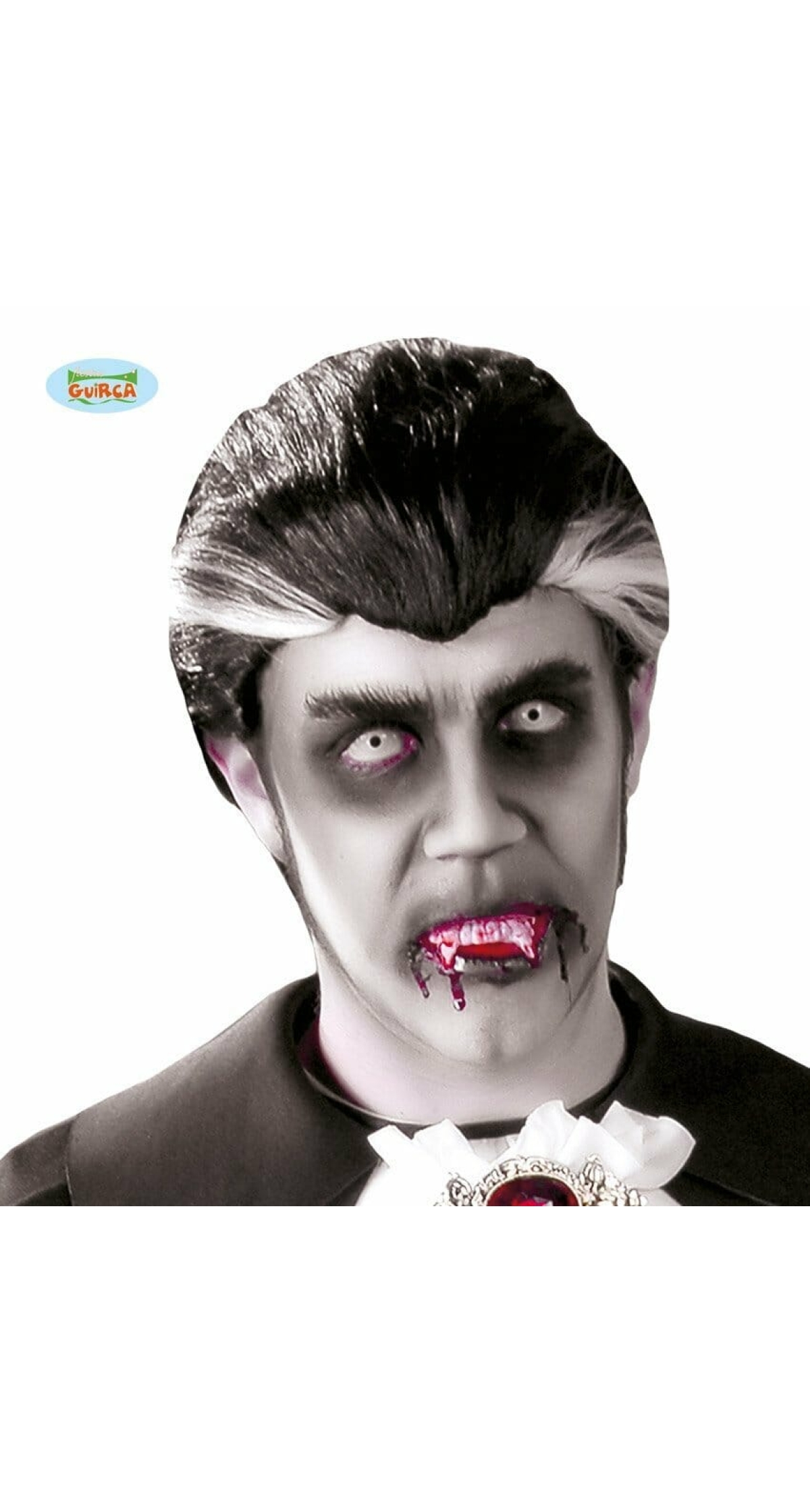 Black & White Dracula Wig - Adult One Size