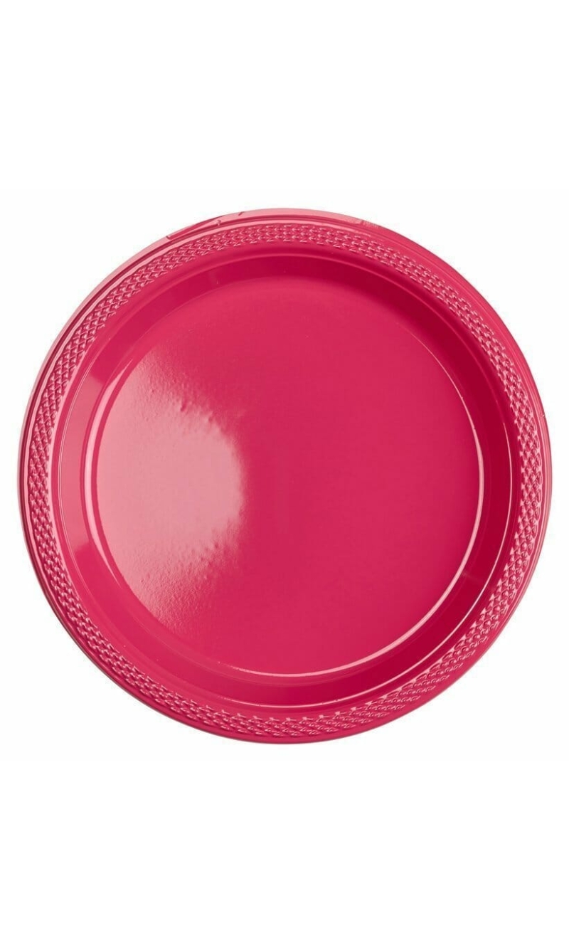 Magenta - 20 x Plastic Plates 17.8 cm