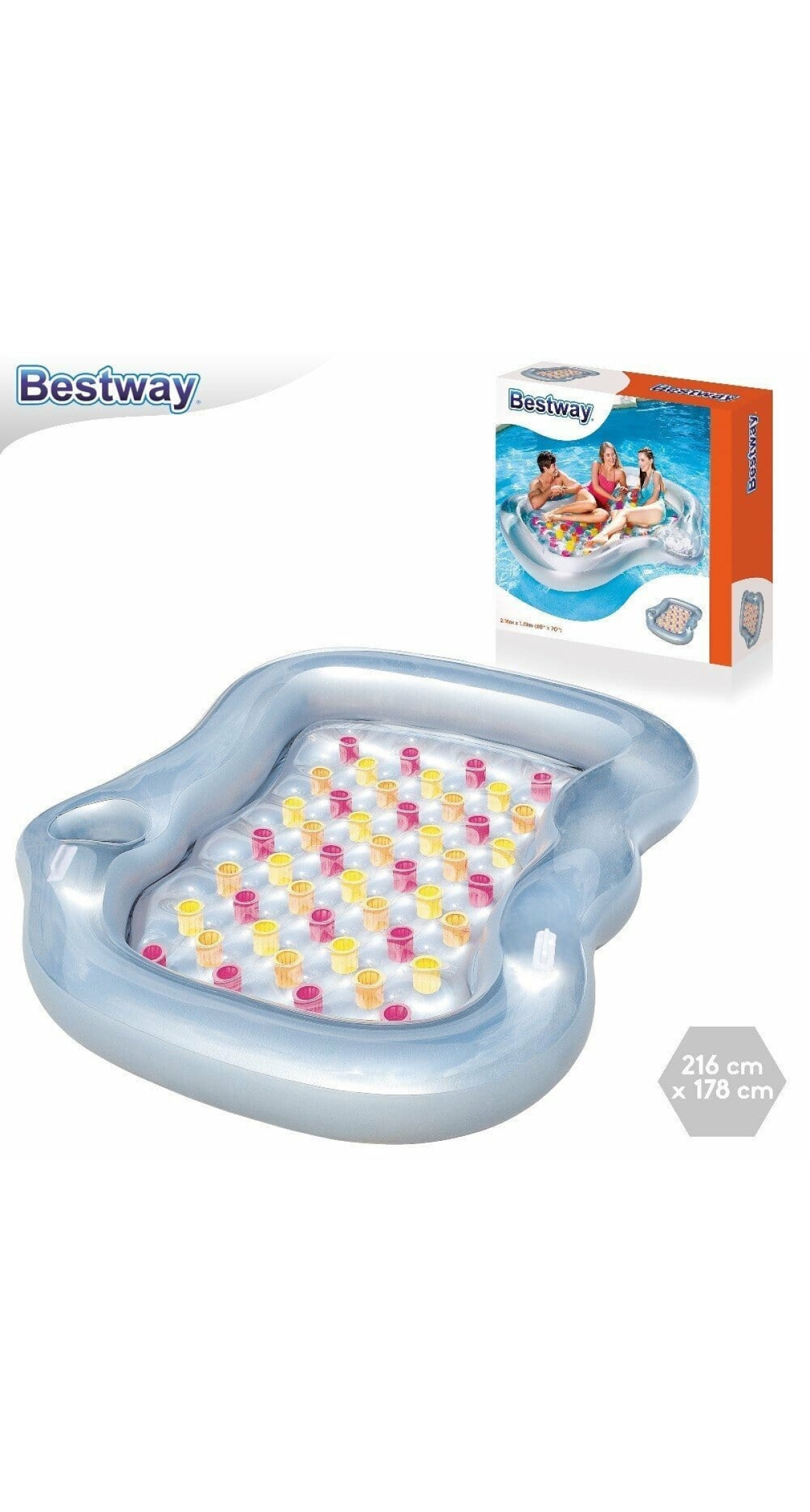 Bestway Double Designer Float Lounge 216x178cm (Online Only)