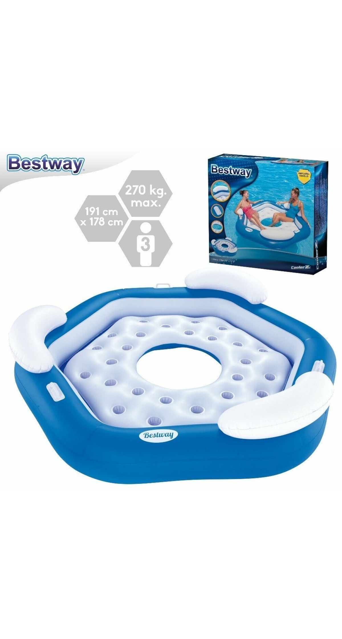 Bestway Pool & Beach Floating Island 191x178cm (Online Only)