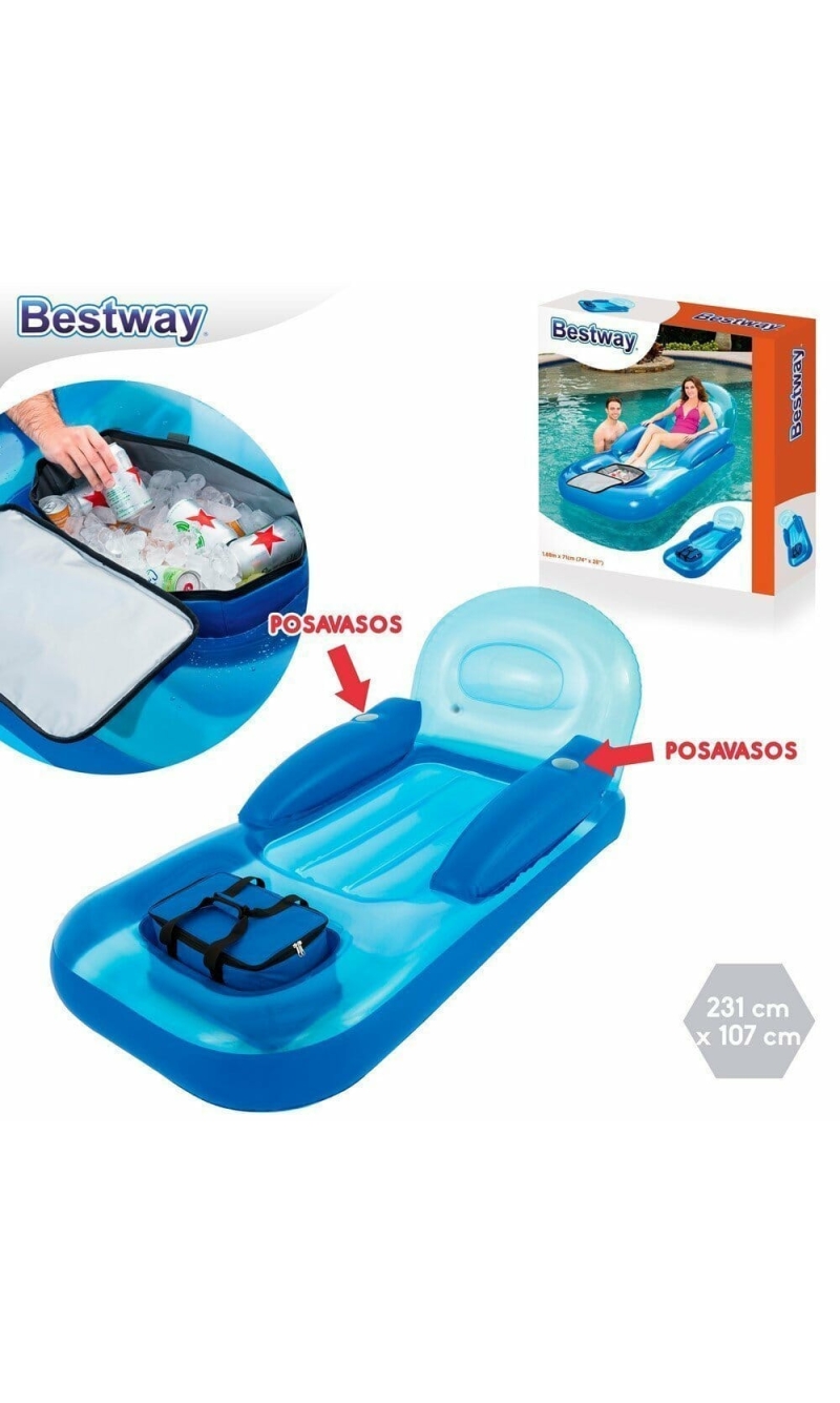 Bestway Coolerz Lazy Cooler Inflatable Lounge 231x107cm (Online Only)