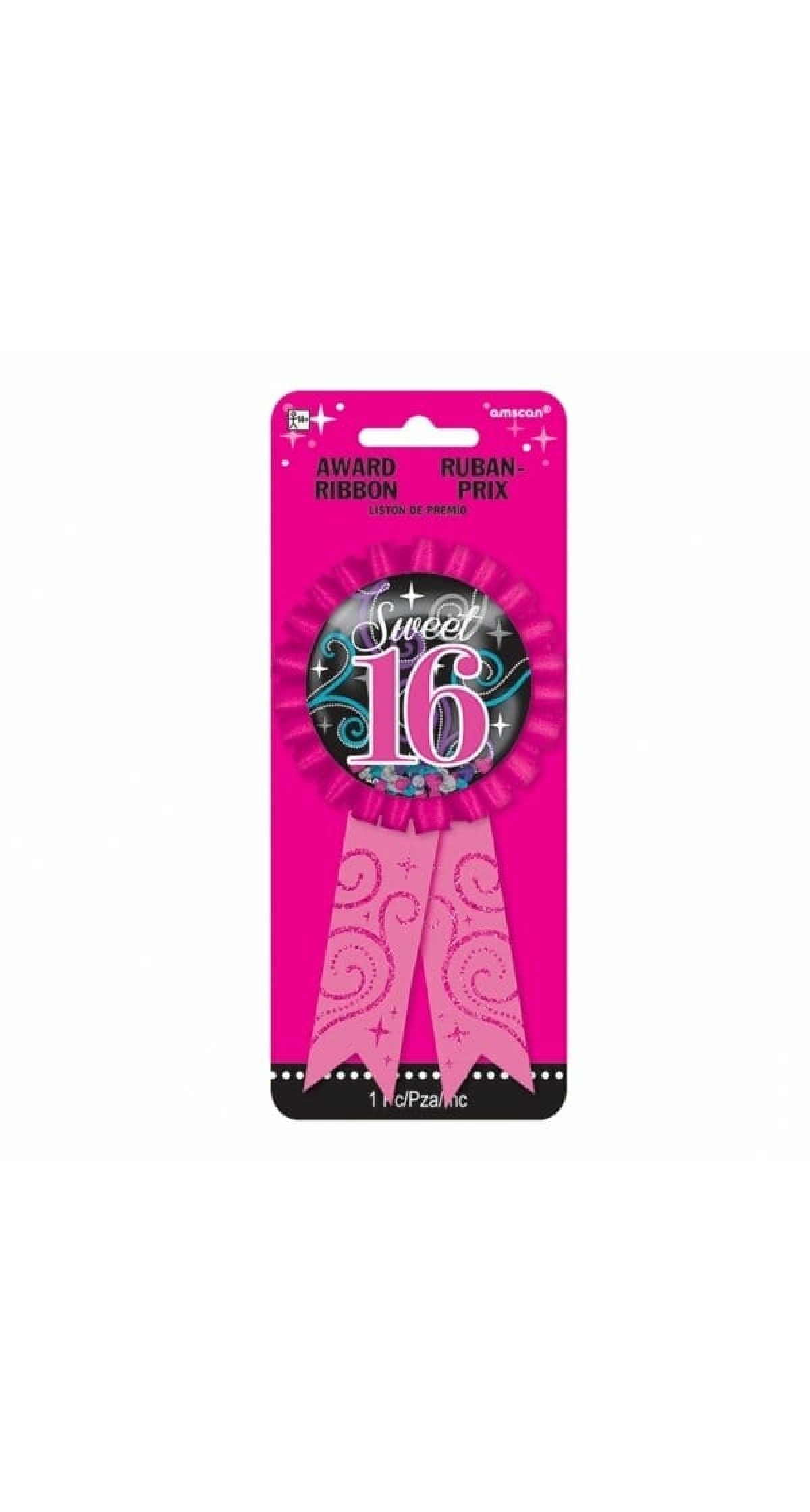 Sweet 16 Confetti Ribbon Award - 15cm