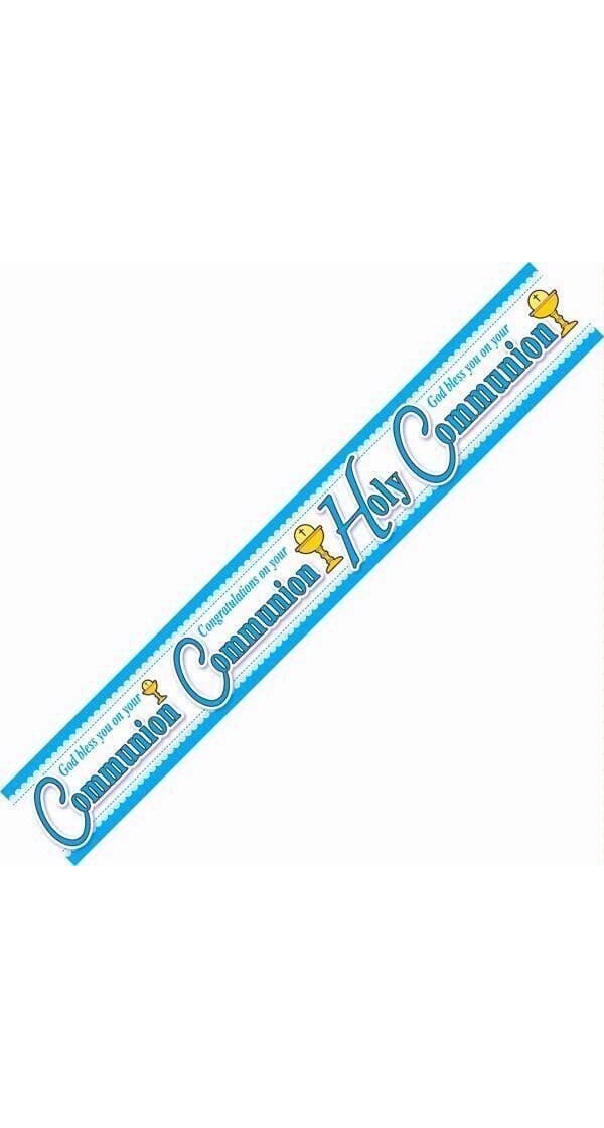 Holy Communion Blue Party Banner 2.6m - 1pk