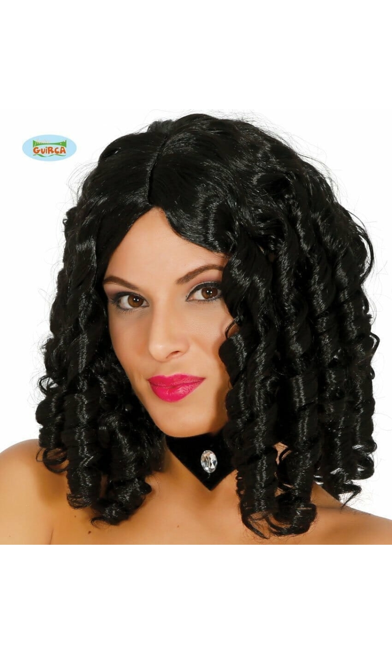 Black Corkscrew Wig - Adult One Size